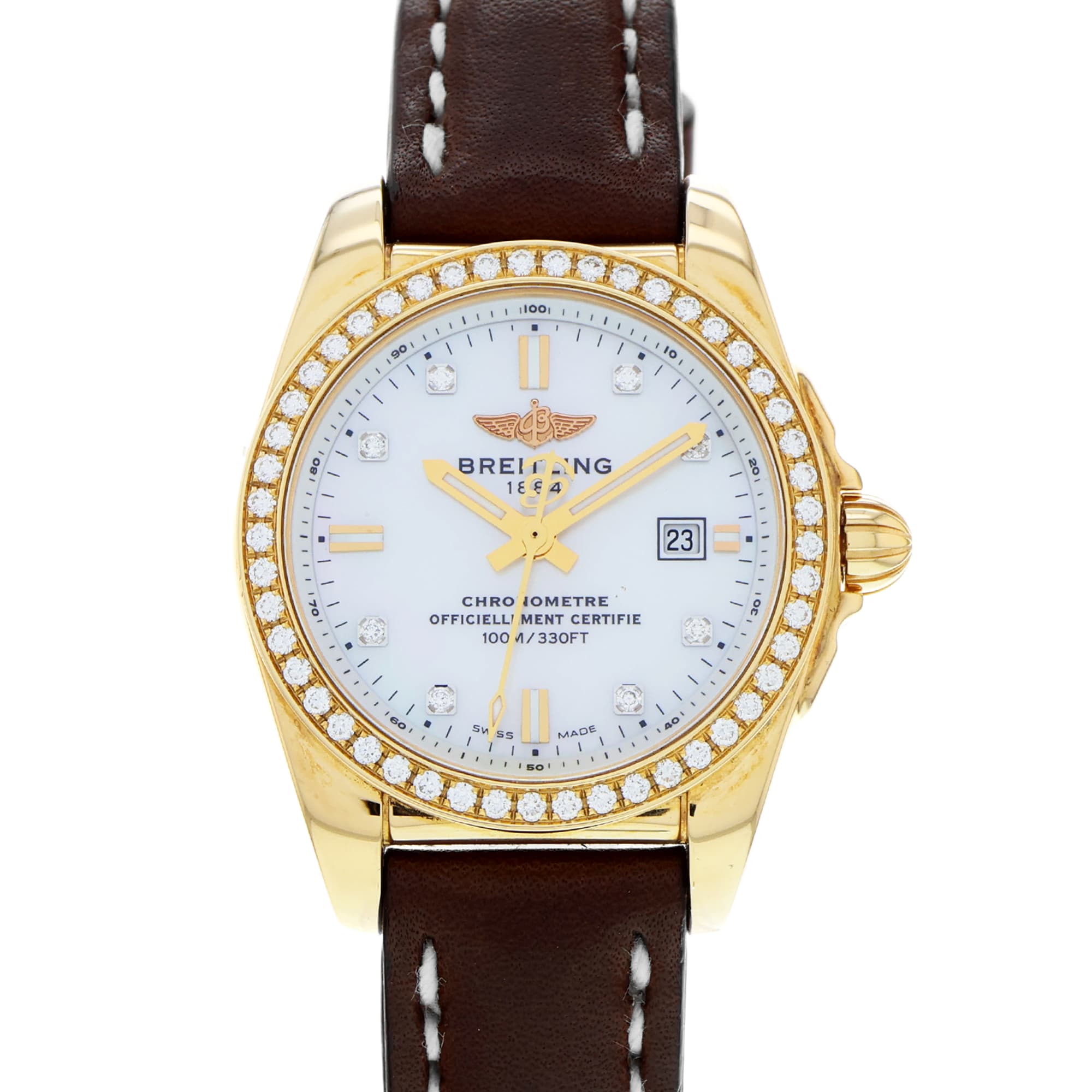 Breitling Galactic 29 H7234853/A792-484X MOP Factory Diamond 18k Rose Gold
