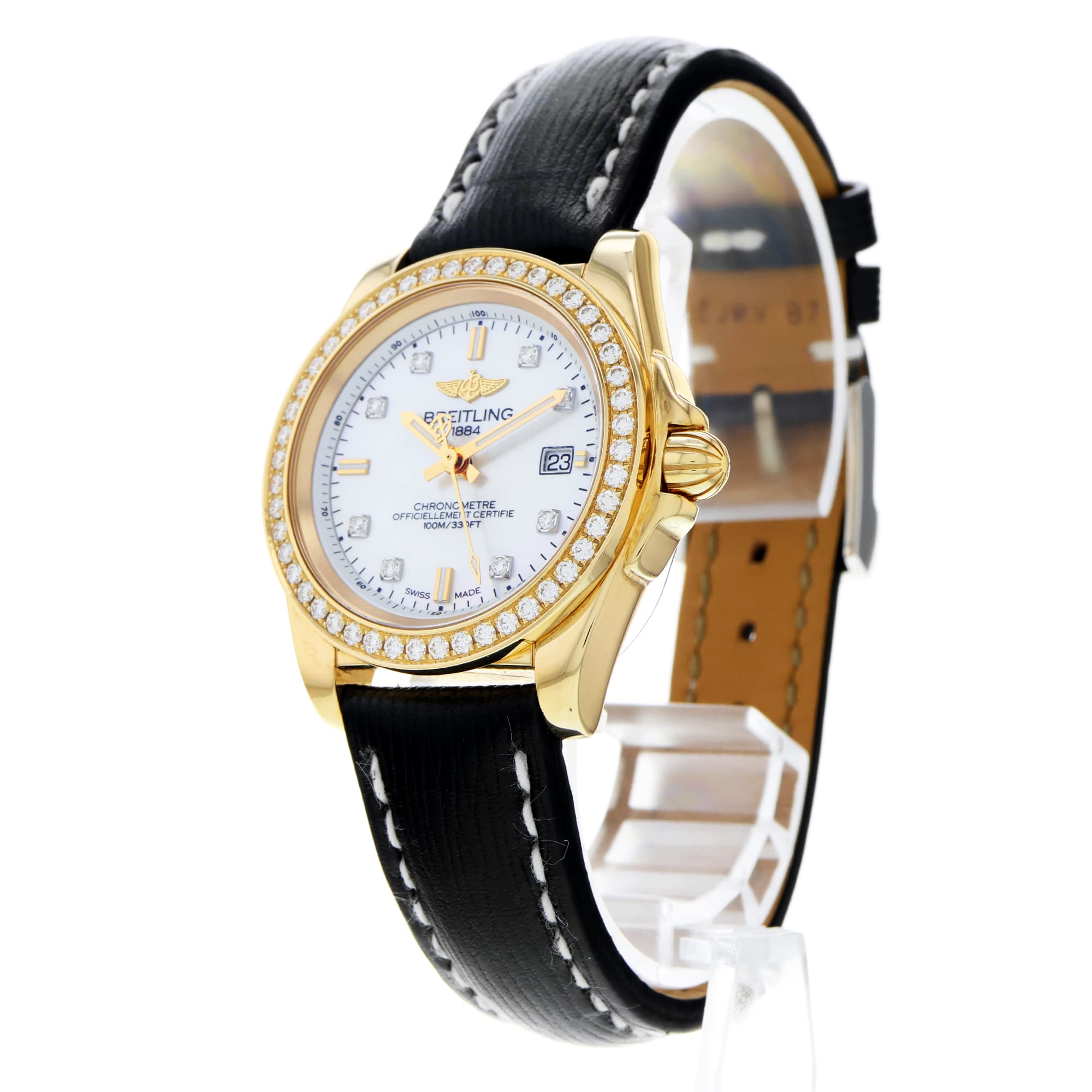 Breitling Galactic 32 H7133053 18k Rose Gold Mother of Pearl Factory Diamond