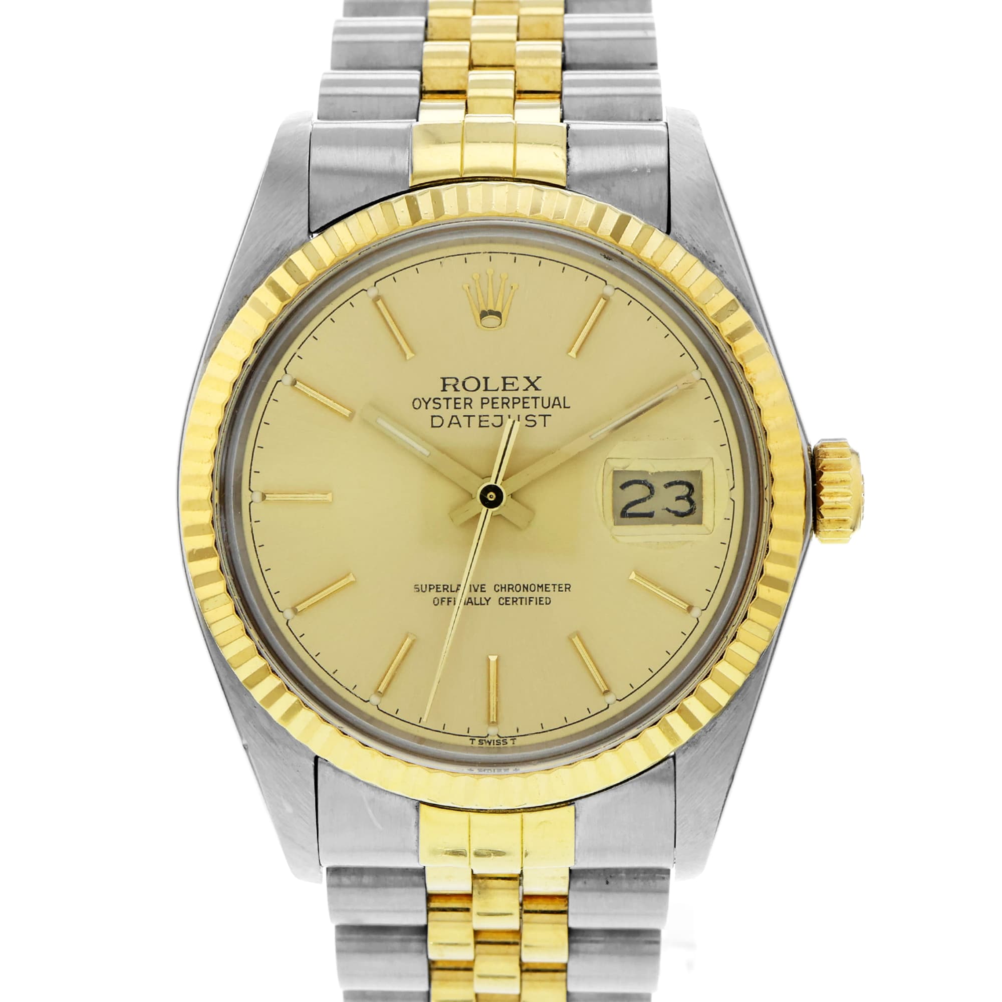Rolex Datejust 36mm 16013 yellow automatic dial Steel & 18K Yellow Gold