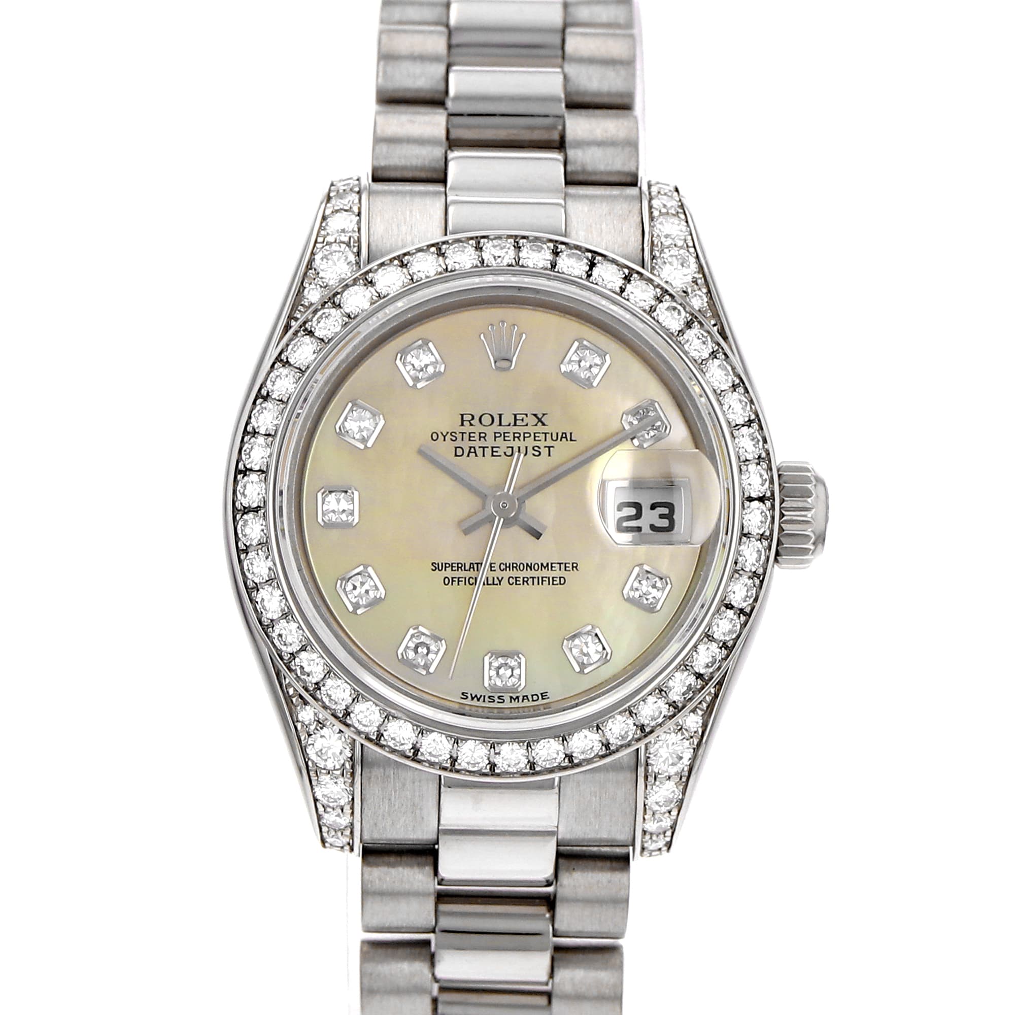 Rolex Datejust 26mm 179159 MOP Factory diamonds dial and bezel, presidential