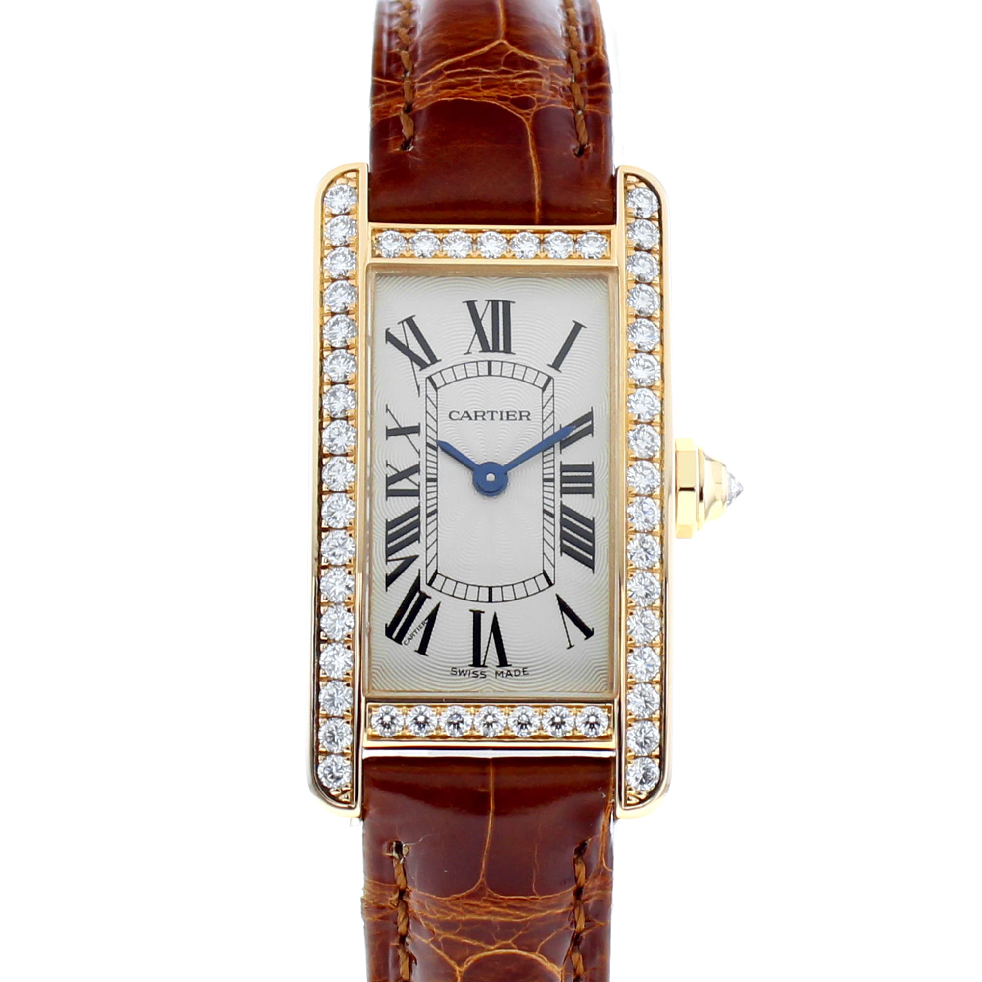 Cartier Tank Americaine 19mm WJTA0002 2503 White Factory Diamond 18k
