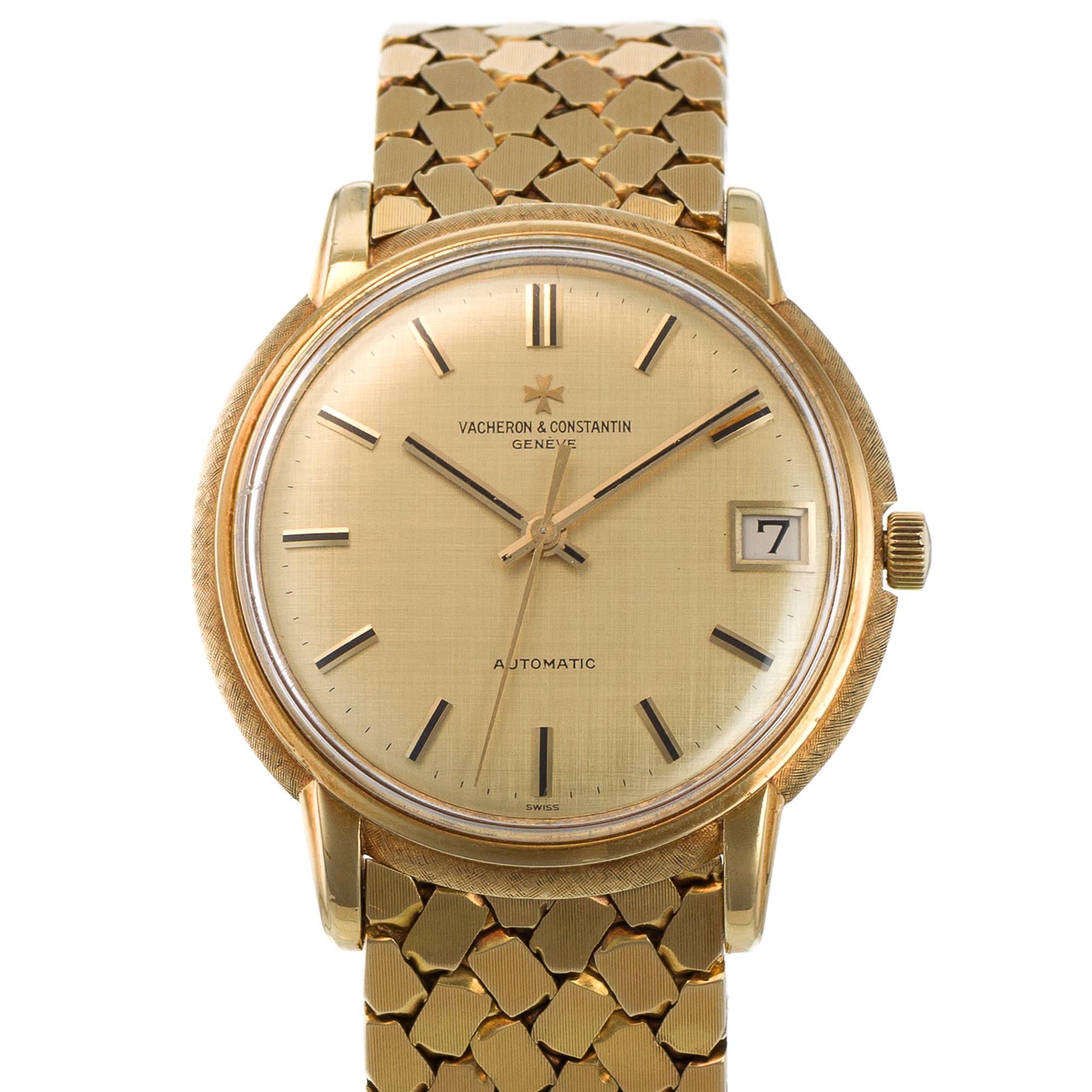 Vacheron Constantin Geneve 6394 18k Yellow Gold Bracelet Automatic Mens Watch