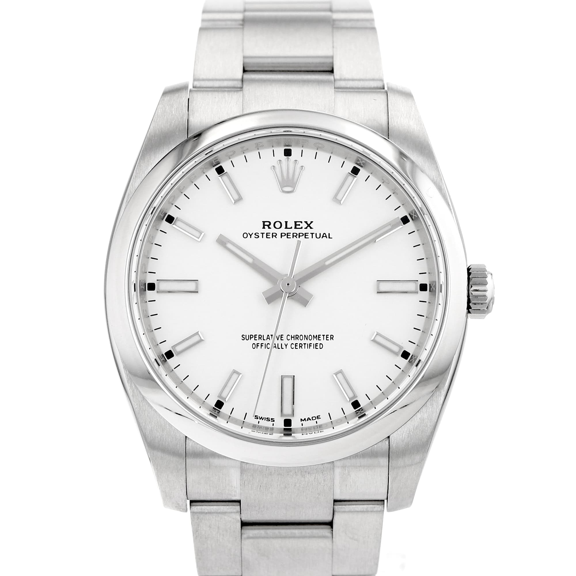 Rolex Oyster Perpetual 34 114200 White Index Dial Automatic