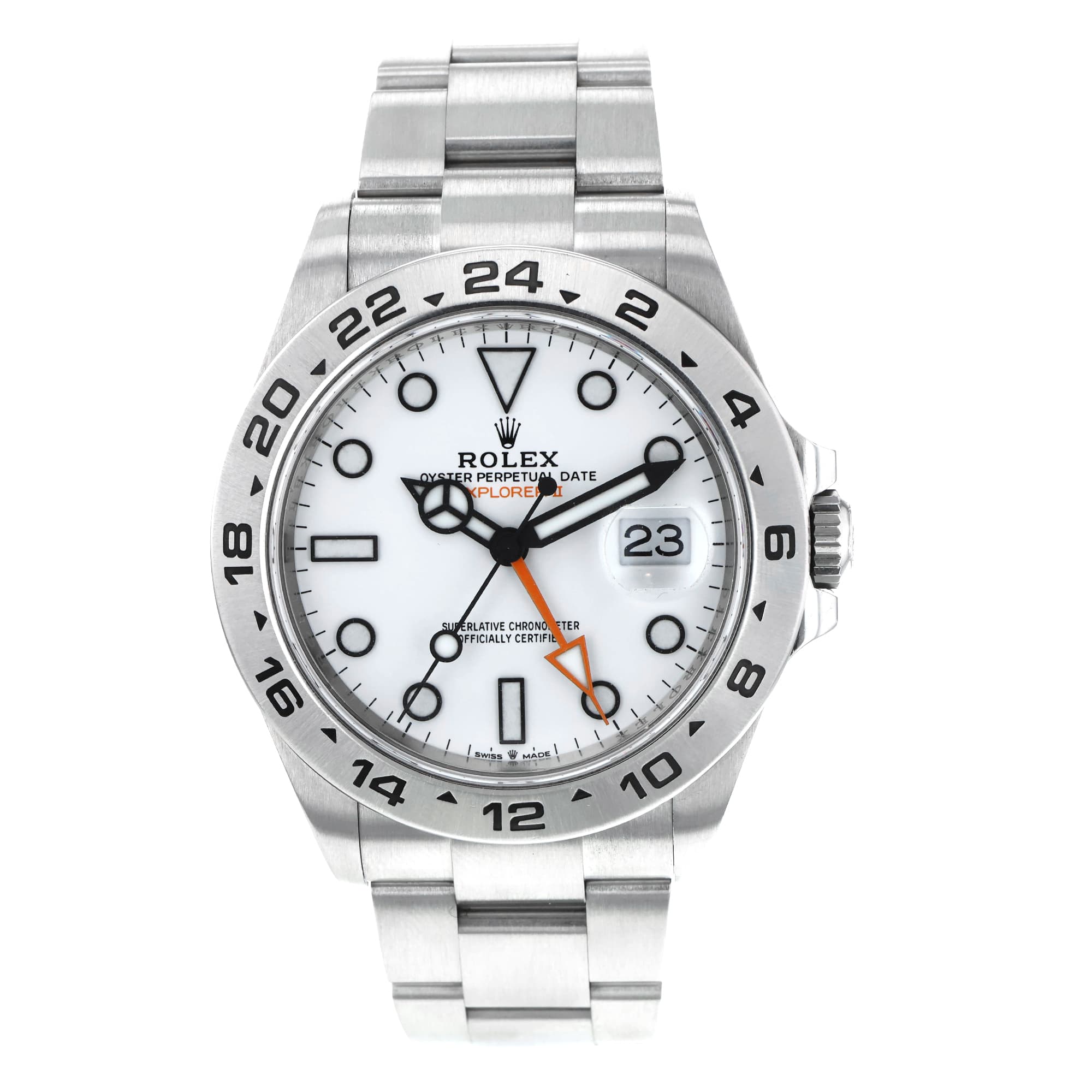 Rolex Explorer II 226570 42mm MINT white dial box card 2022 extra rubber strap