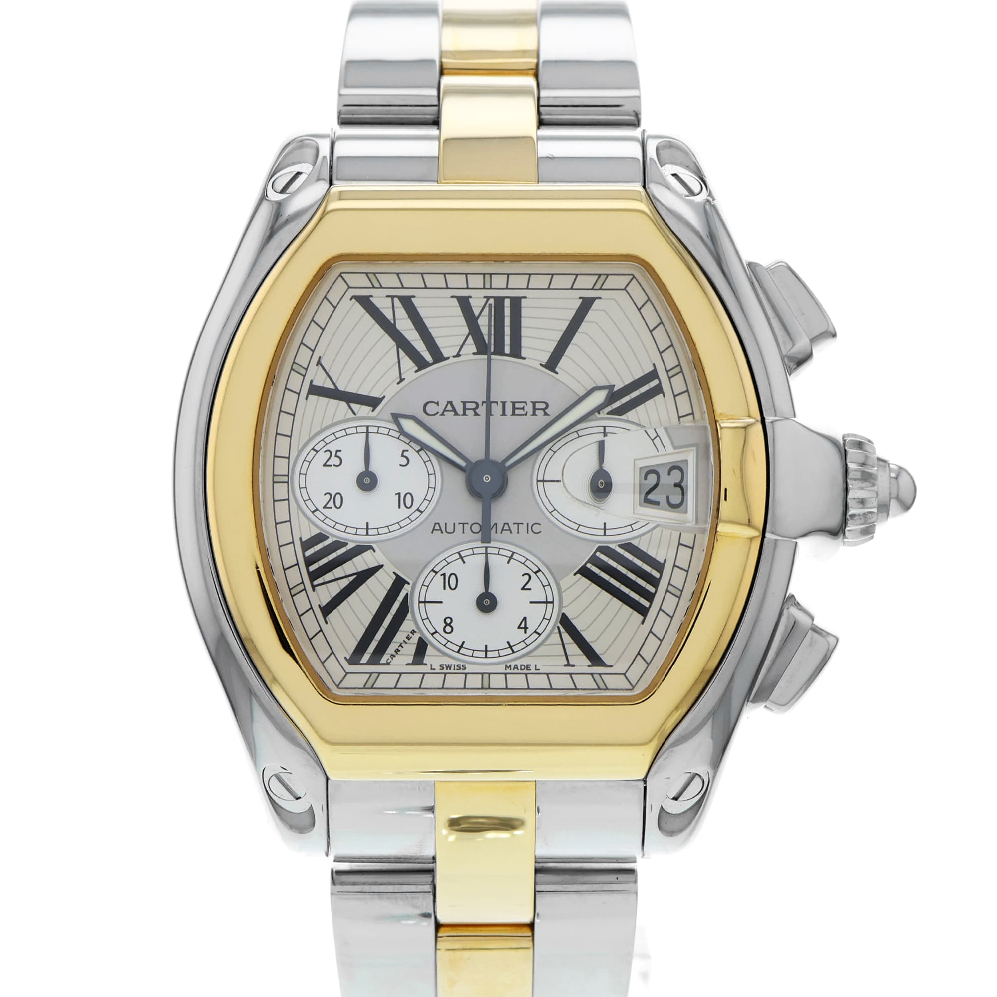 Cartier Roadster W62027Z1 White Roman Automatic