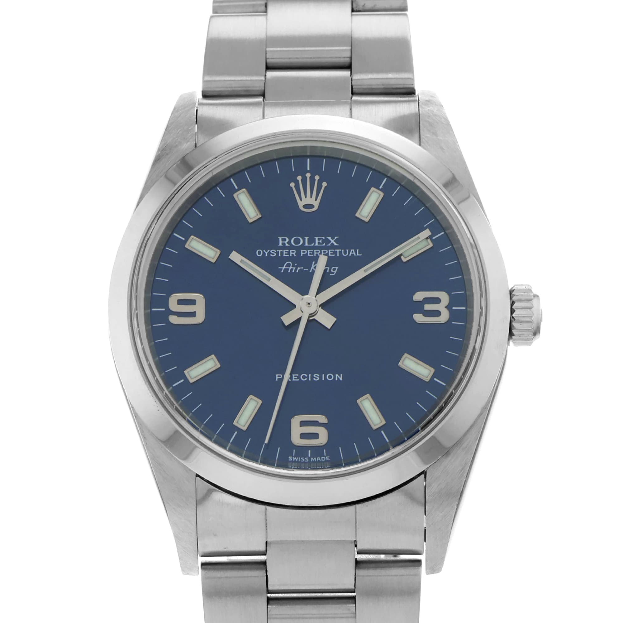 Rolex Air King 14000 Blue Dial Oyster Perpetual Automatic Mens