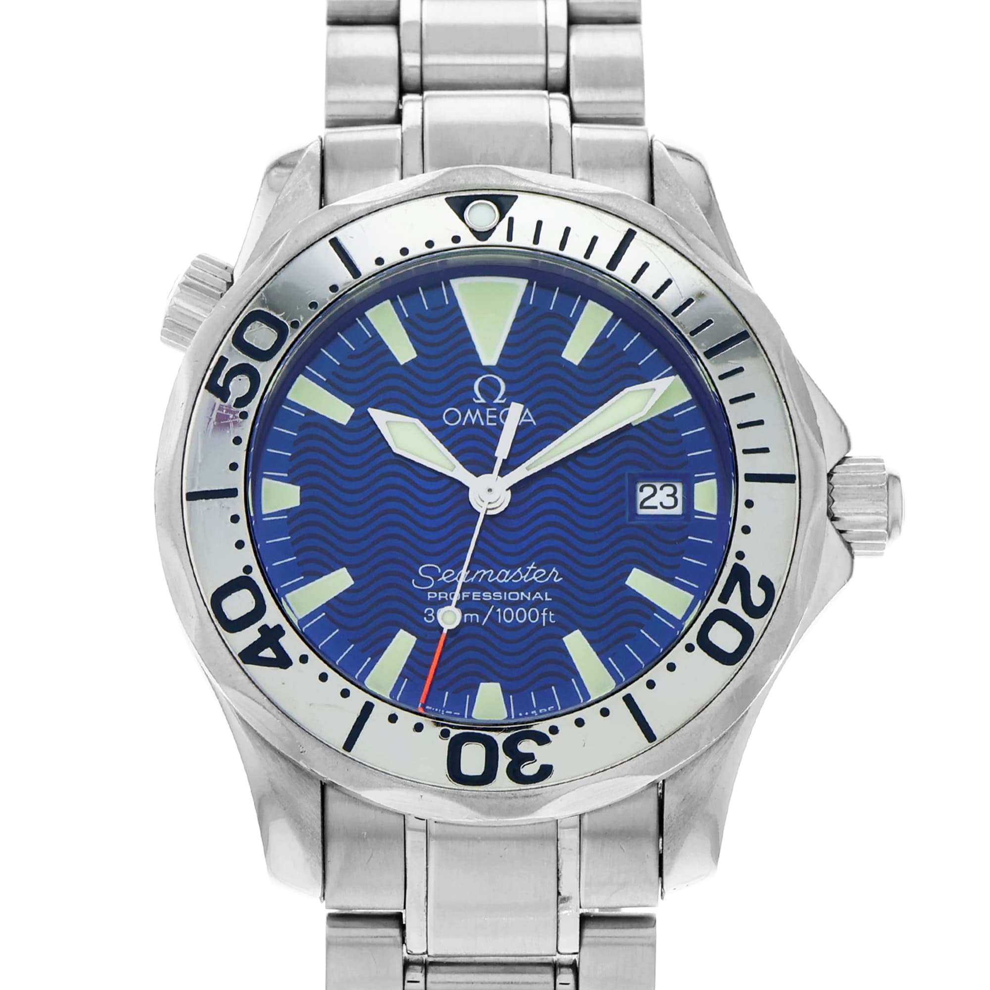 Omega Seamaster 2263.80.00 Electric Blue Dial Quartz Rotating