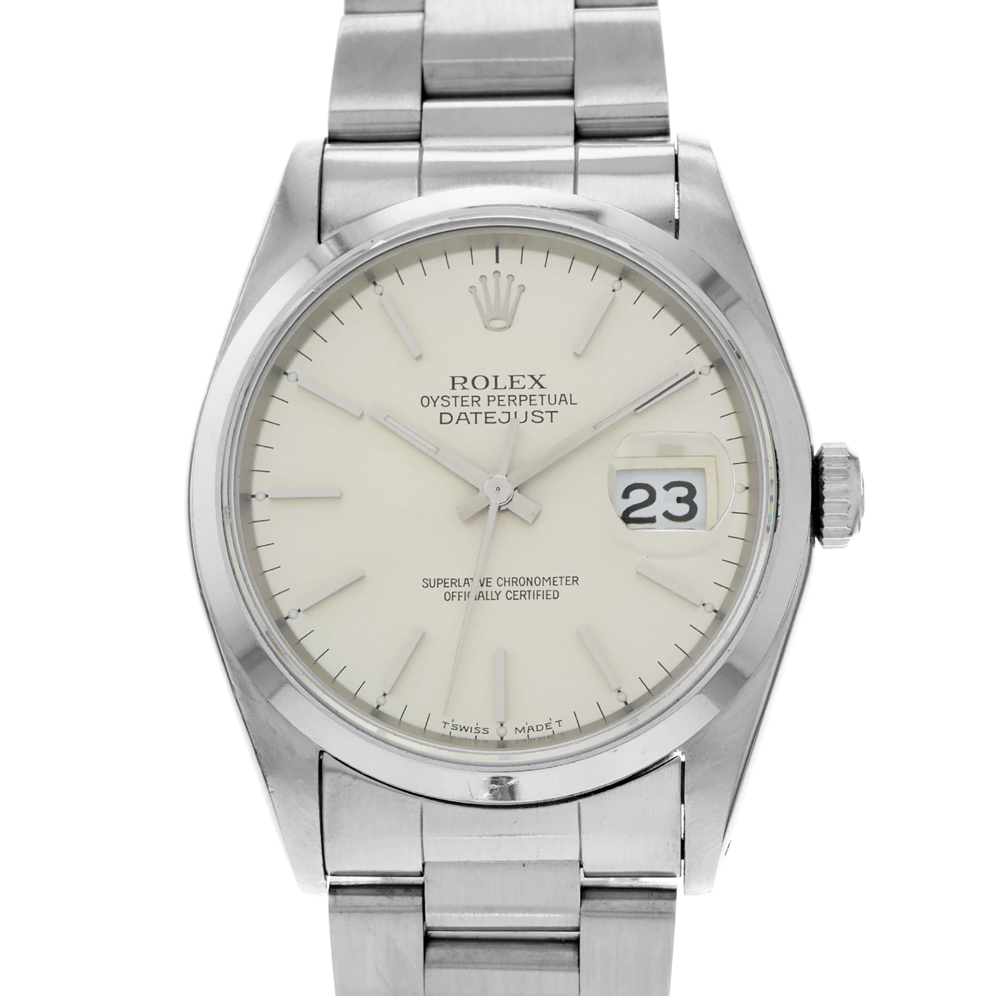 Rolex Datejust 36 16200 Smooth Bezel Silver Automatic Date