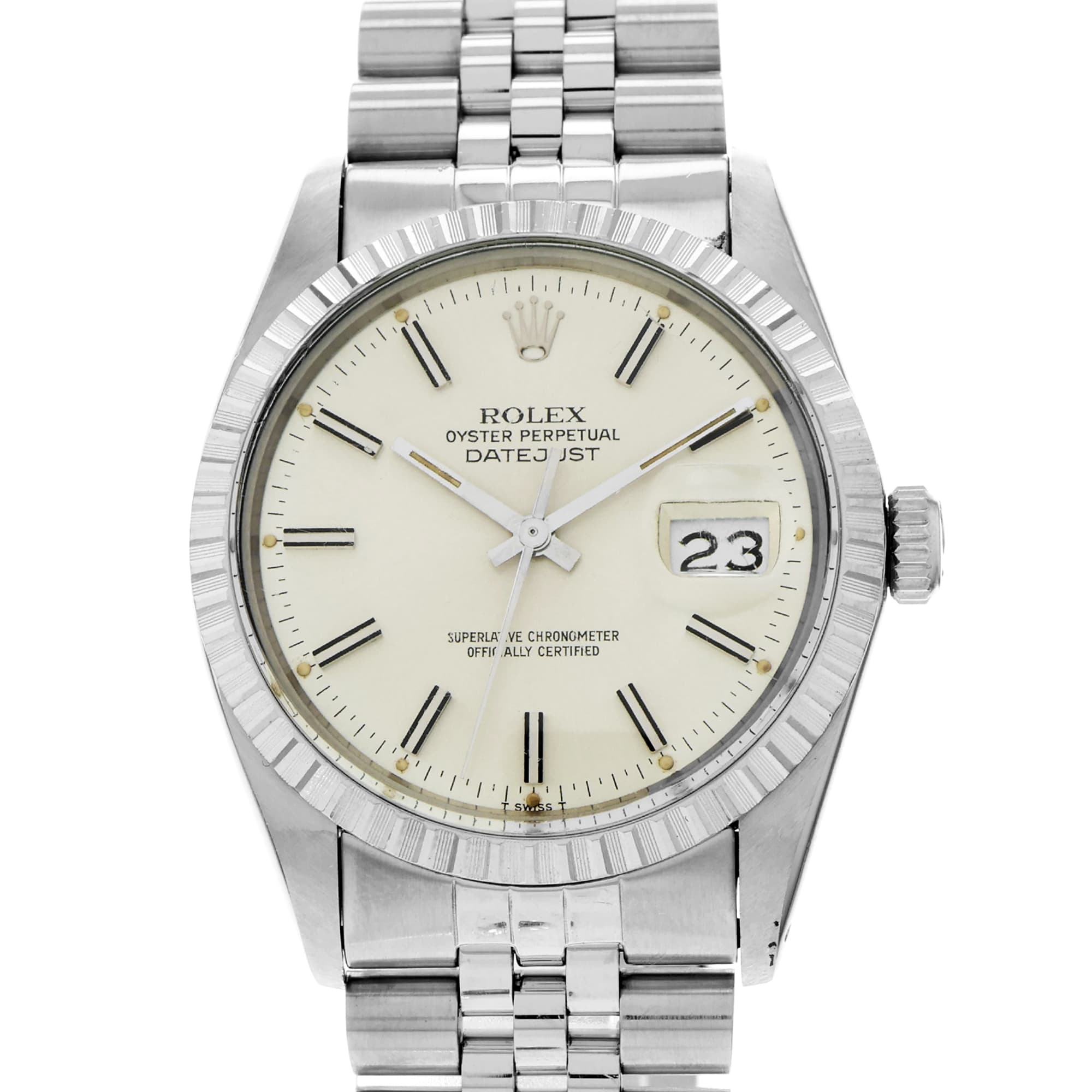 Rolex Datejust 36mm 16030 Silver Stick Vintage Patina Automatic