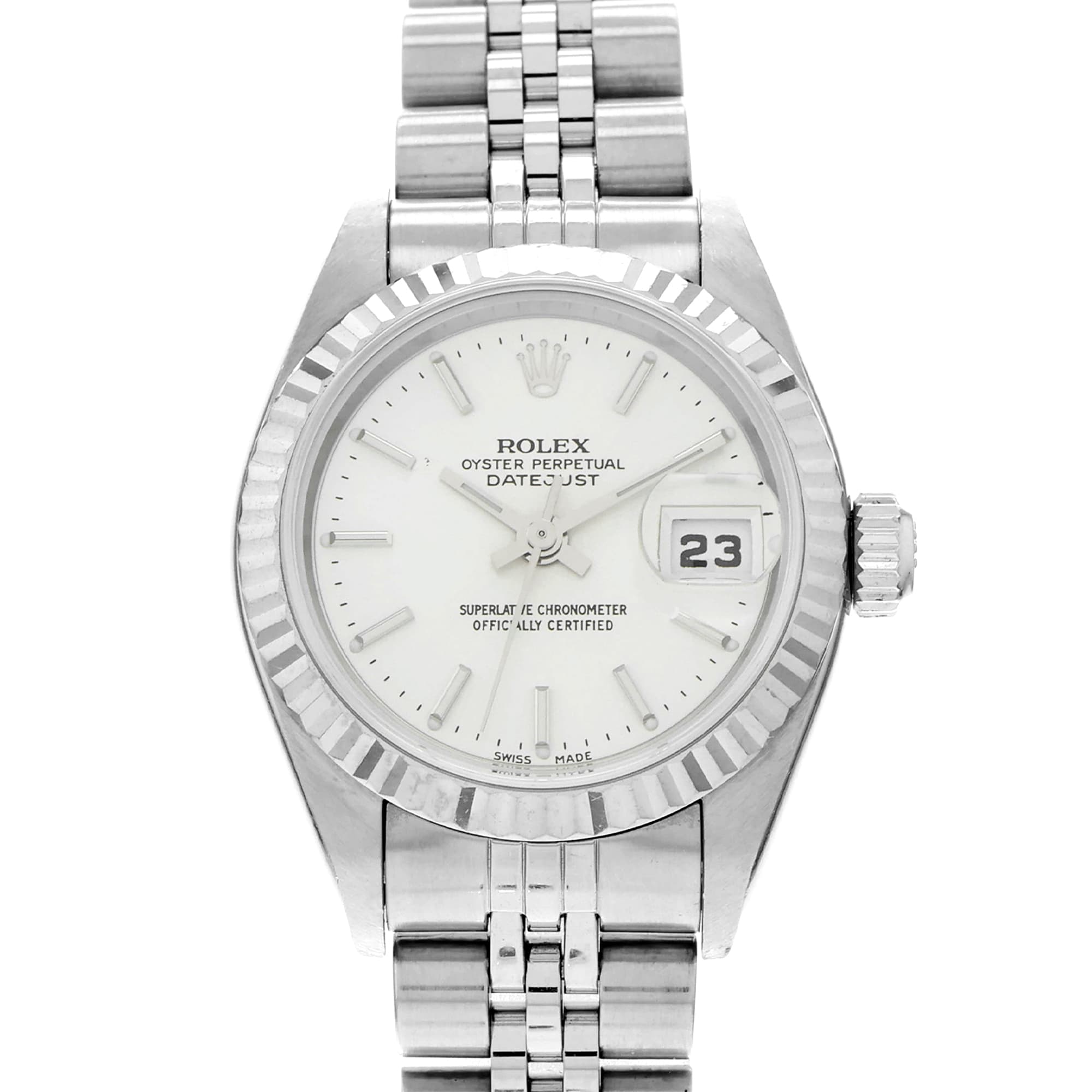 Rolex Lady-Datejust 79174 Silver Stick Fluted Automatic Date