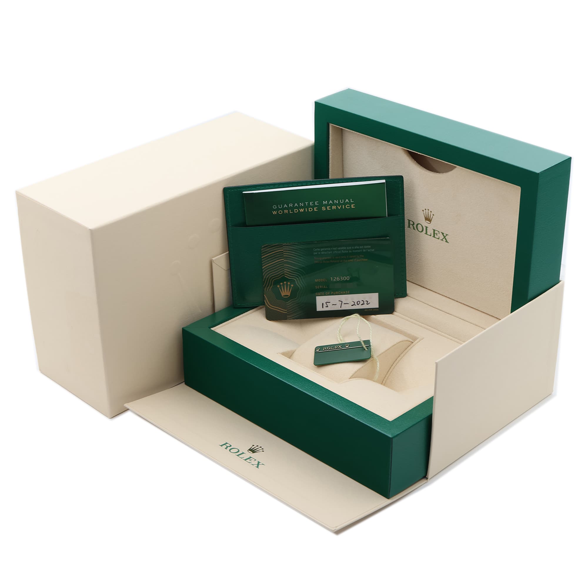 Rolex Datejust 41mm 126300 Mint Green Stick Dial Smooth Bezel box papers 2022