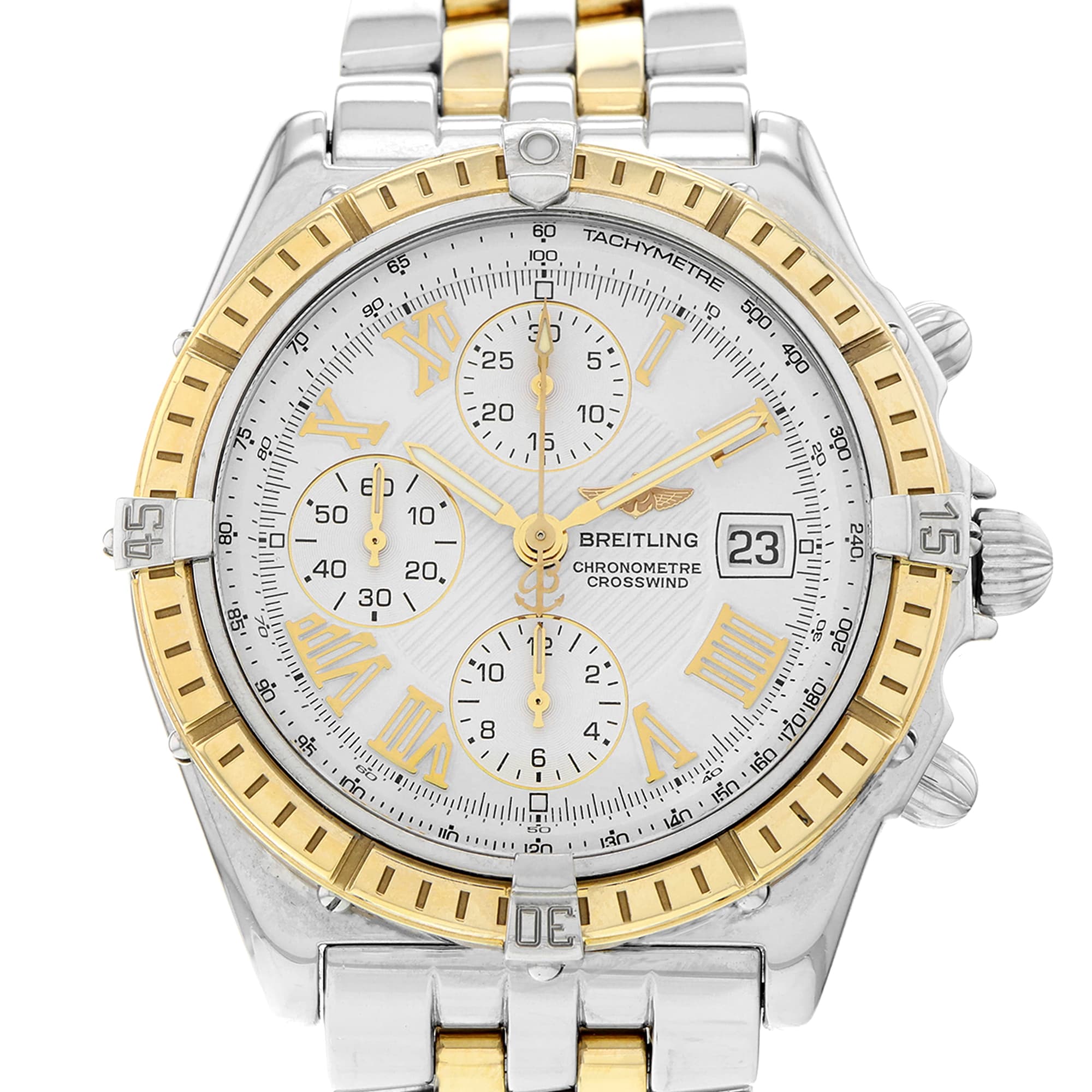 Breitling Crosswind Racing D13355 White Roman 18k