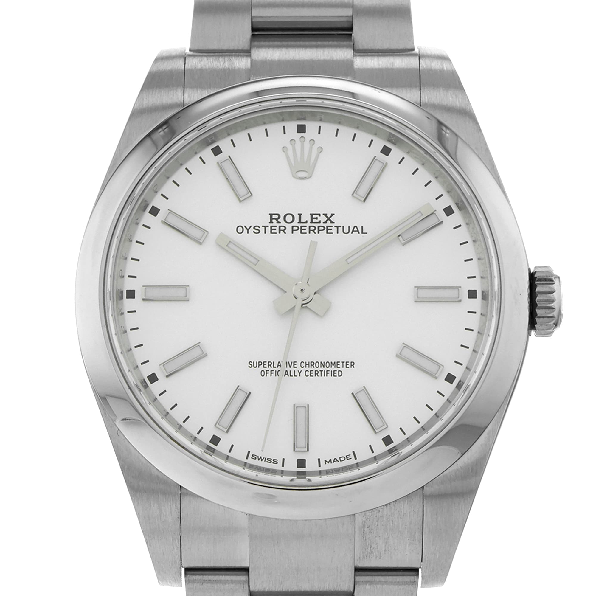 Rolex Oyster Perpetual 39 114300 White Index Automatic Date