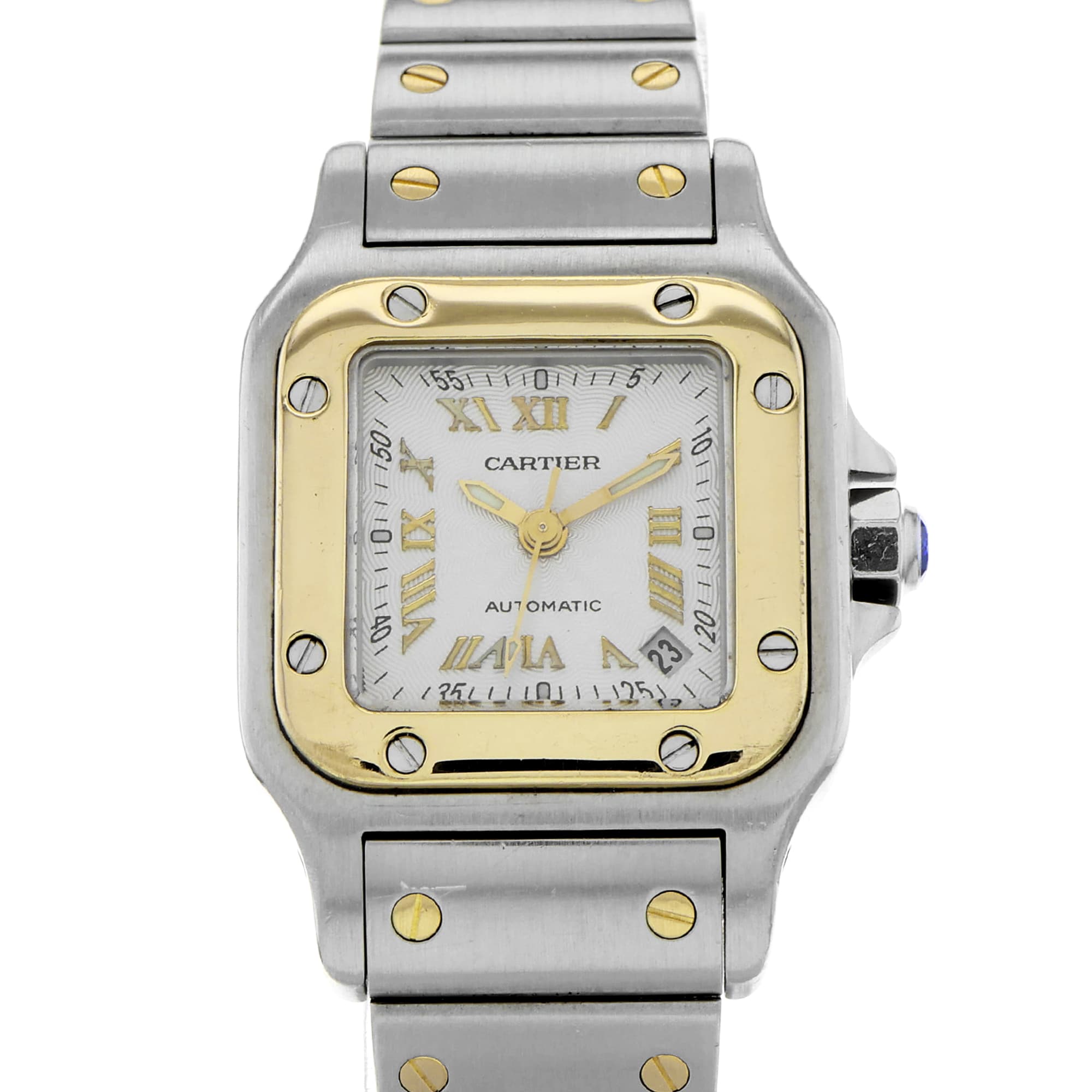 Cartier Santos 2423 Galbée Roman Automatic 18k
