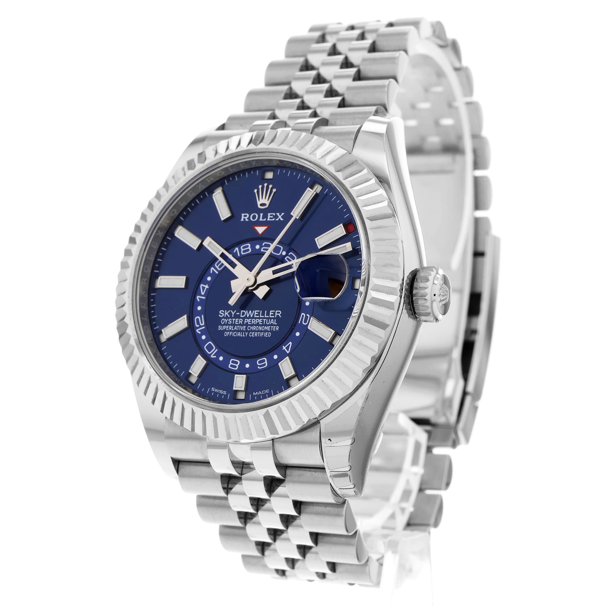 Rolex Sky Dweller 326934 Blue Dial Jubilee 2022 Fluted 18k