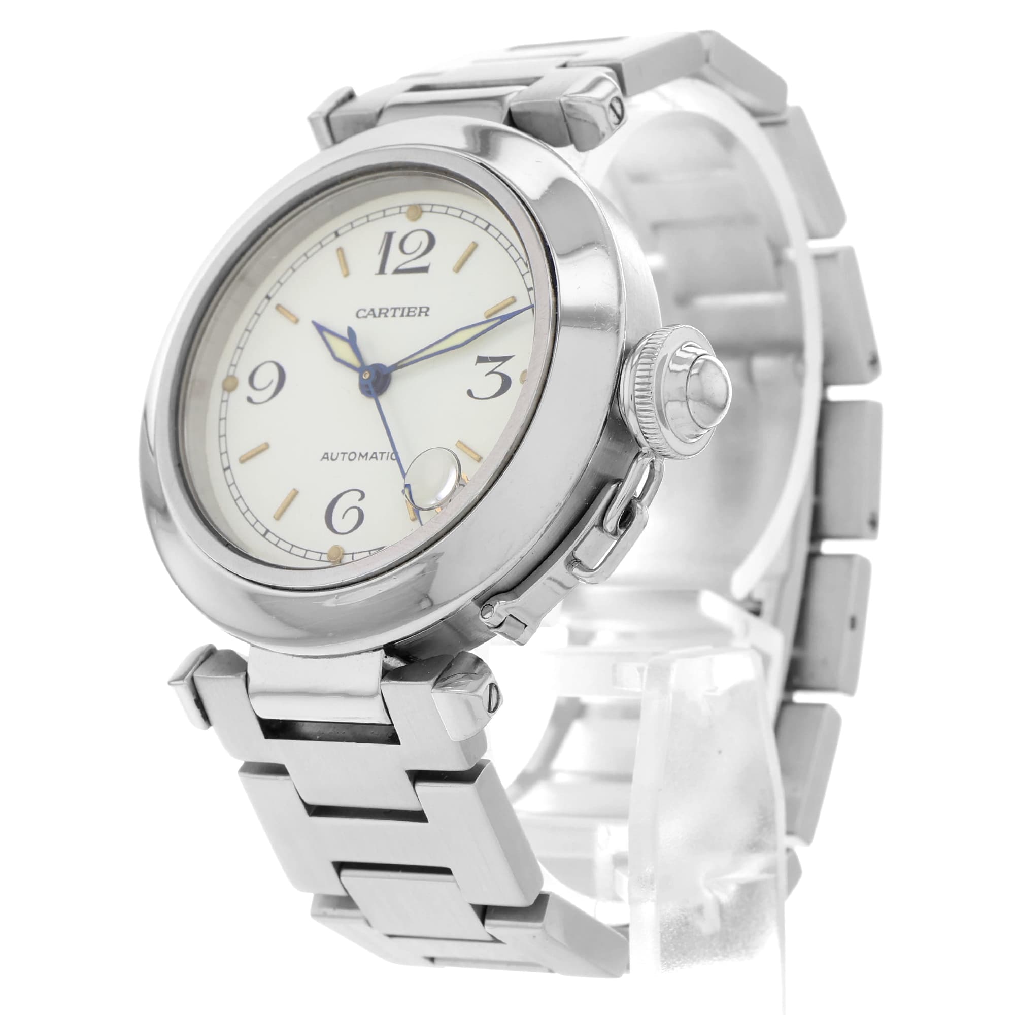 Cartier Pasha C 2324 White Dial Date Ladies Automatic