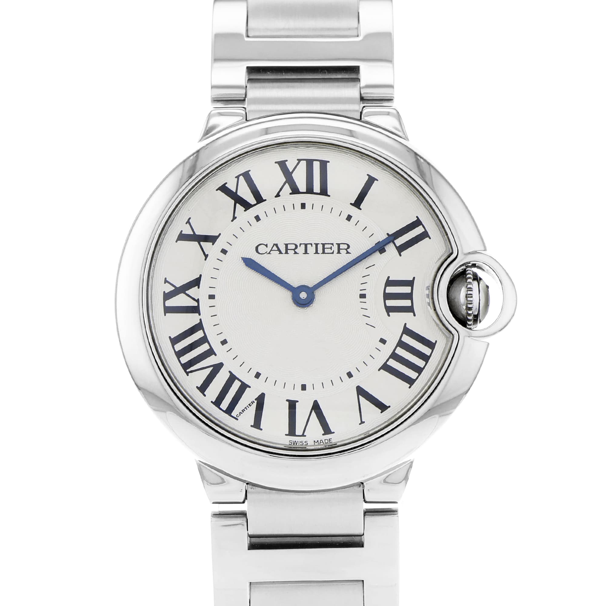 Cartier Ballon Bleu W69011Z4 White Roman Dial Quartz Mens