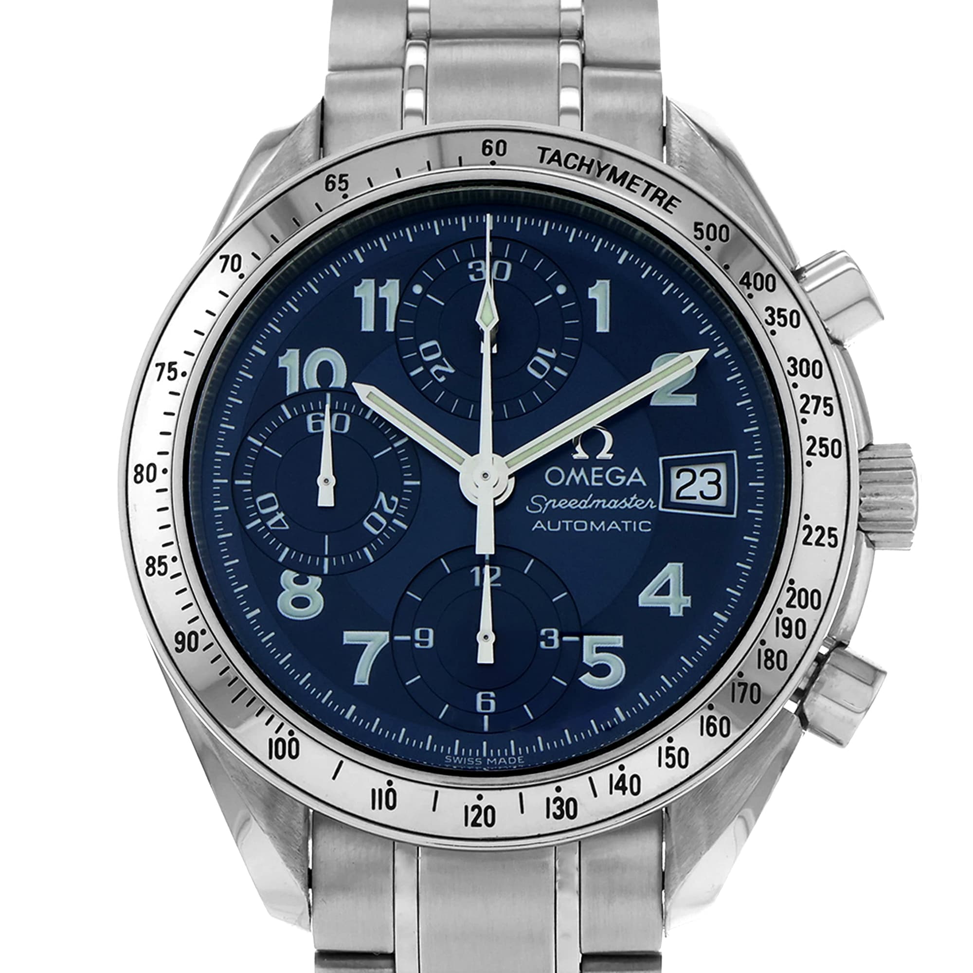 Omega Speedmaster Date 3513.82.00 Blue Arabic Dial Chronograph