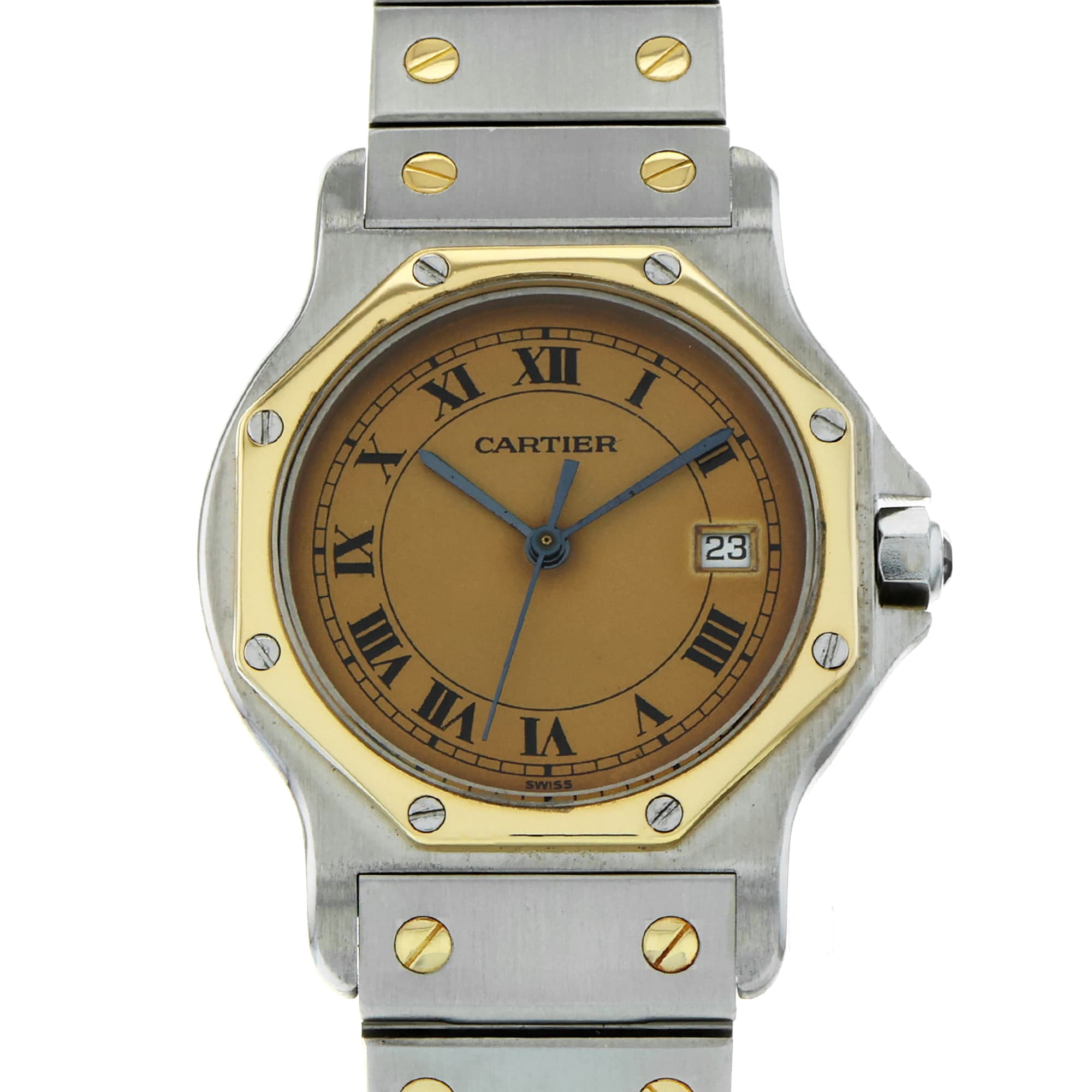 Cartier Santos 187902 Orange Roman Octagon 18k
