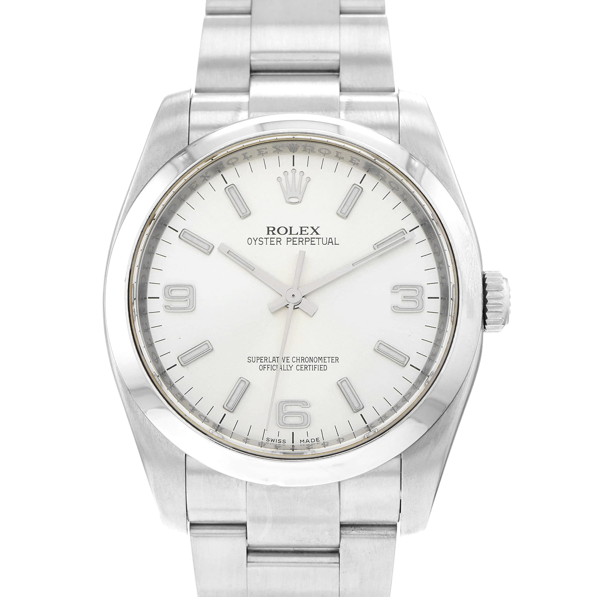 Rolex Oyster Perpetual 36mm 116000 Silver Arabic Dial Automatic