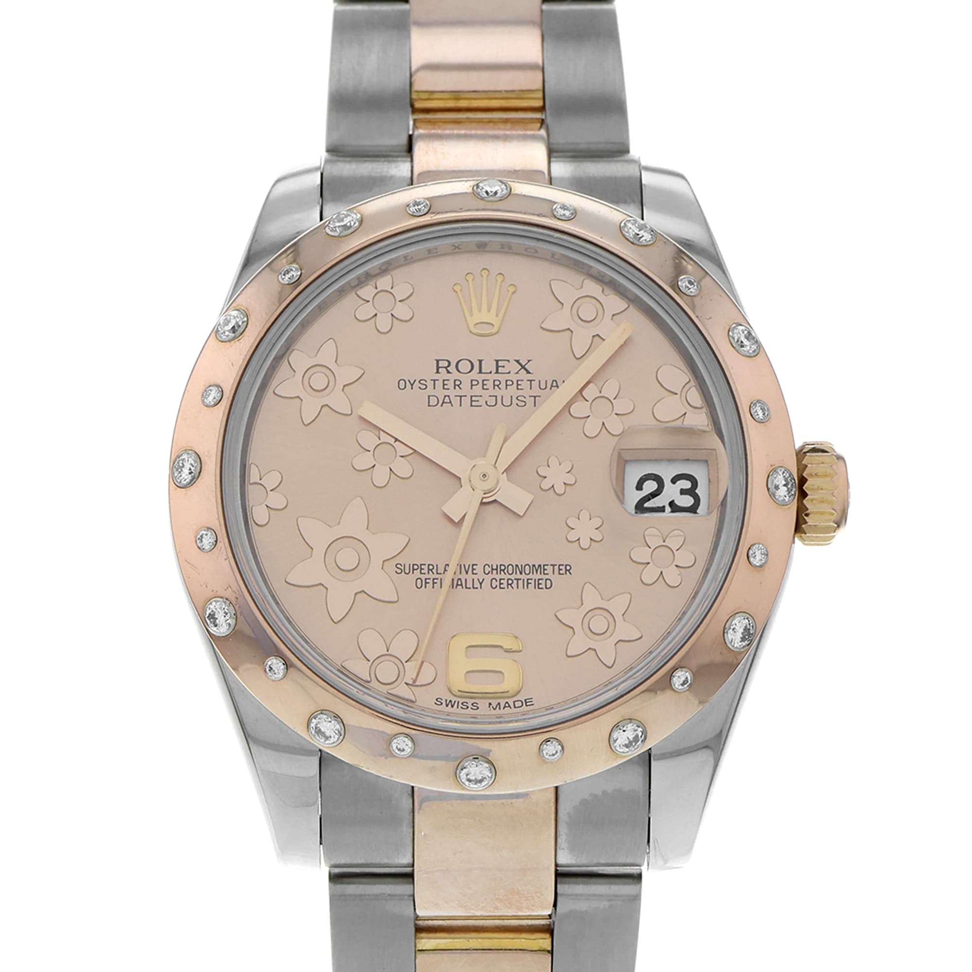 Rolex Datejust 178341 Pink Factory Diamond Two Tone 18k