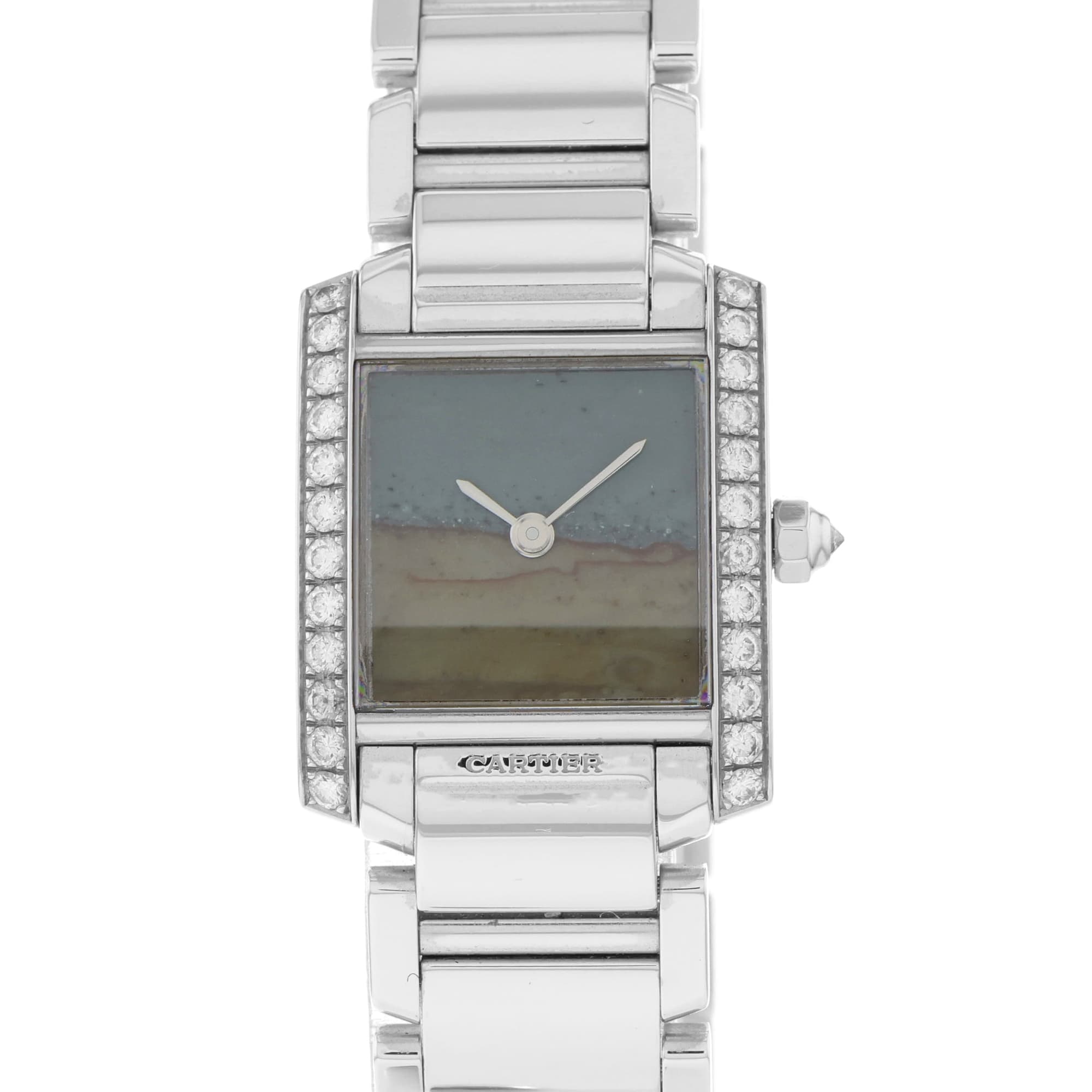 Cartier Tank Francaise WE1036S3 2517 2517 Agate Limited Edition 50 pcs 18K White Gold