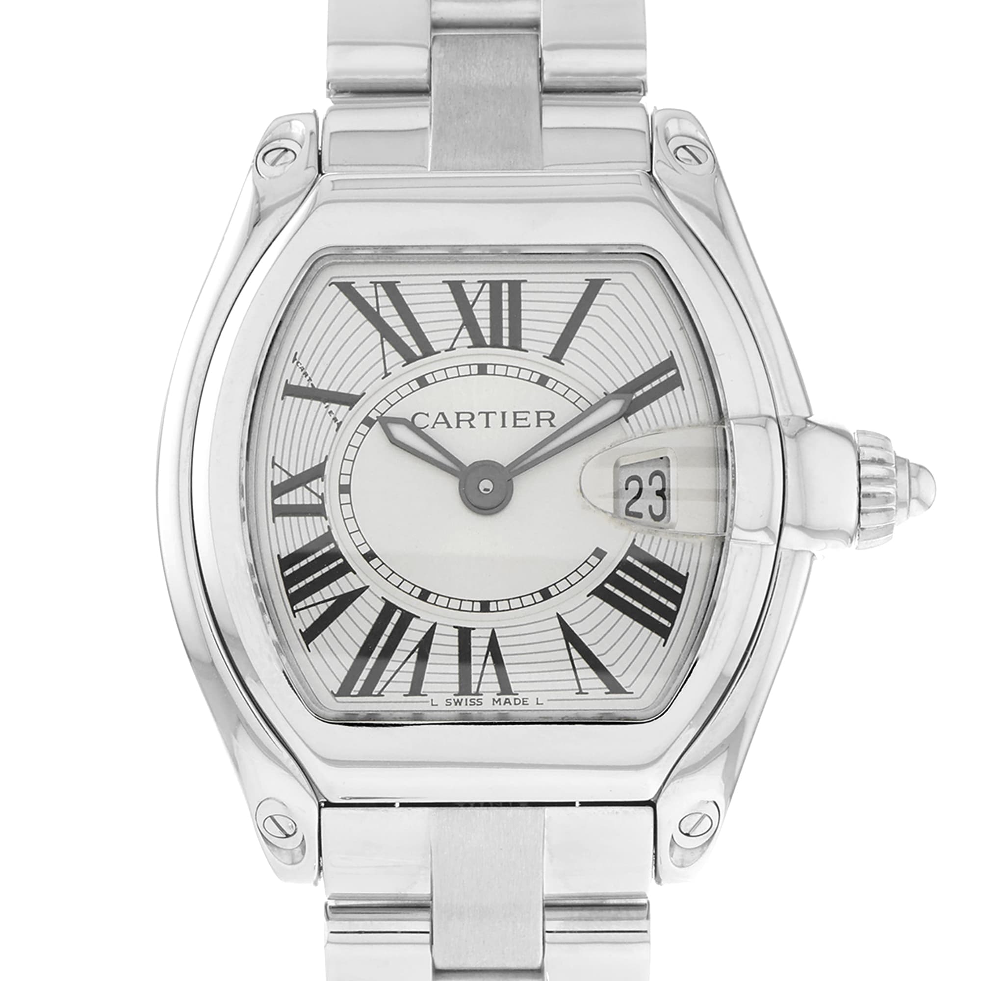 Cartier Roadster W62016V3 2675 Small Silver Dial Ladies