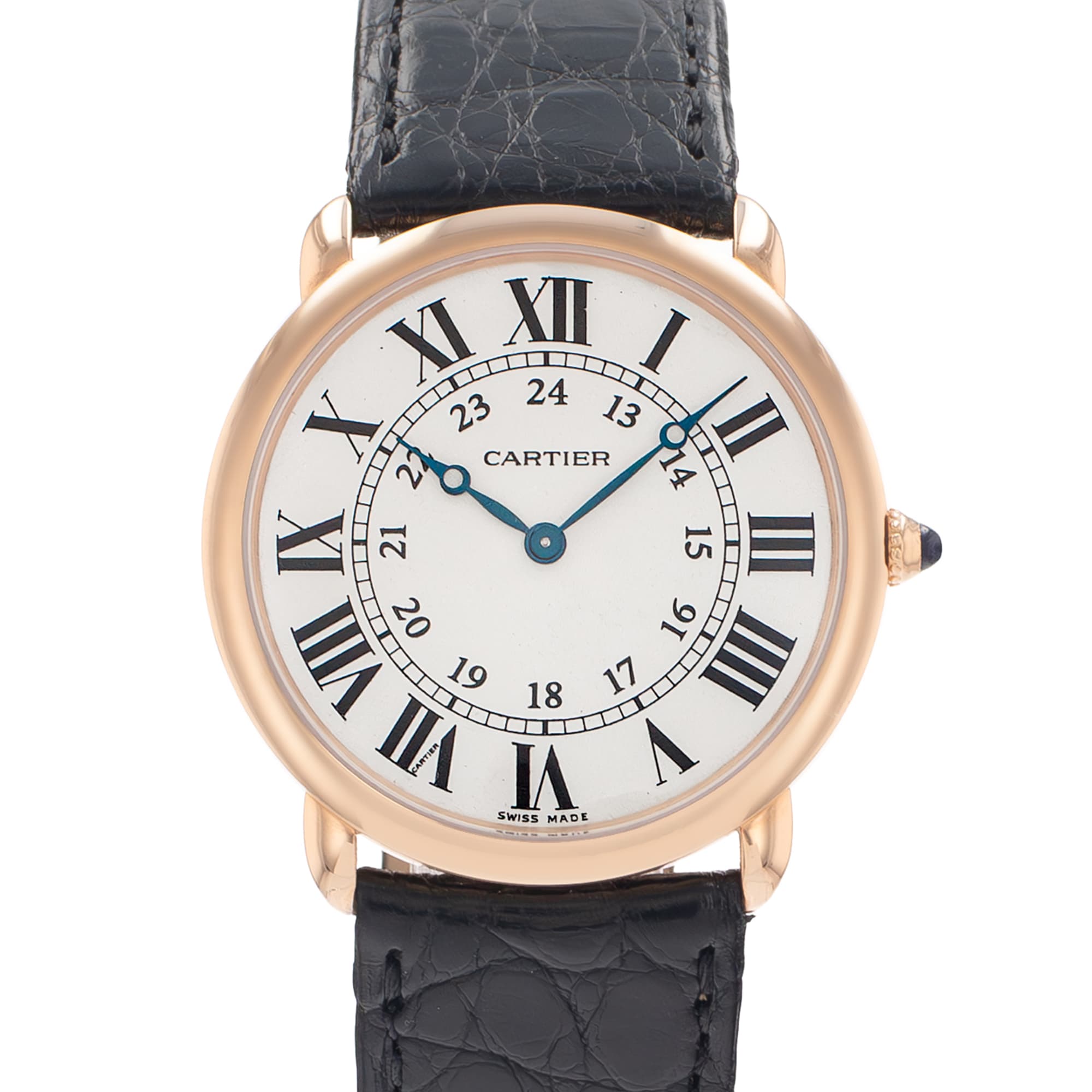 Cartier Ronde Louis Cartier W6800251 2889 White Roman Dial 18K Rose Gold