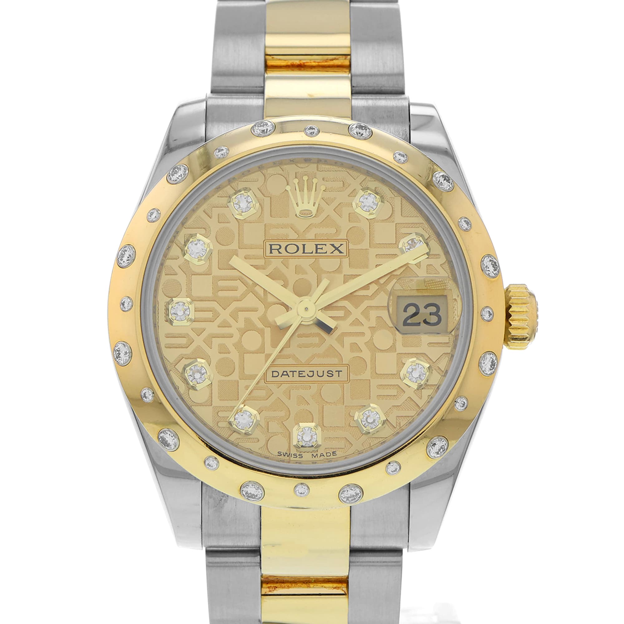 Rolex Datejust 31mm 178343 Anniversary Dial, Two Tone Factory Diamond Bezel/Numeral