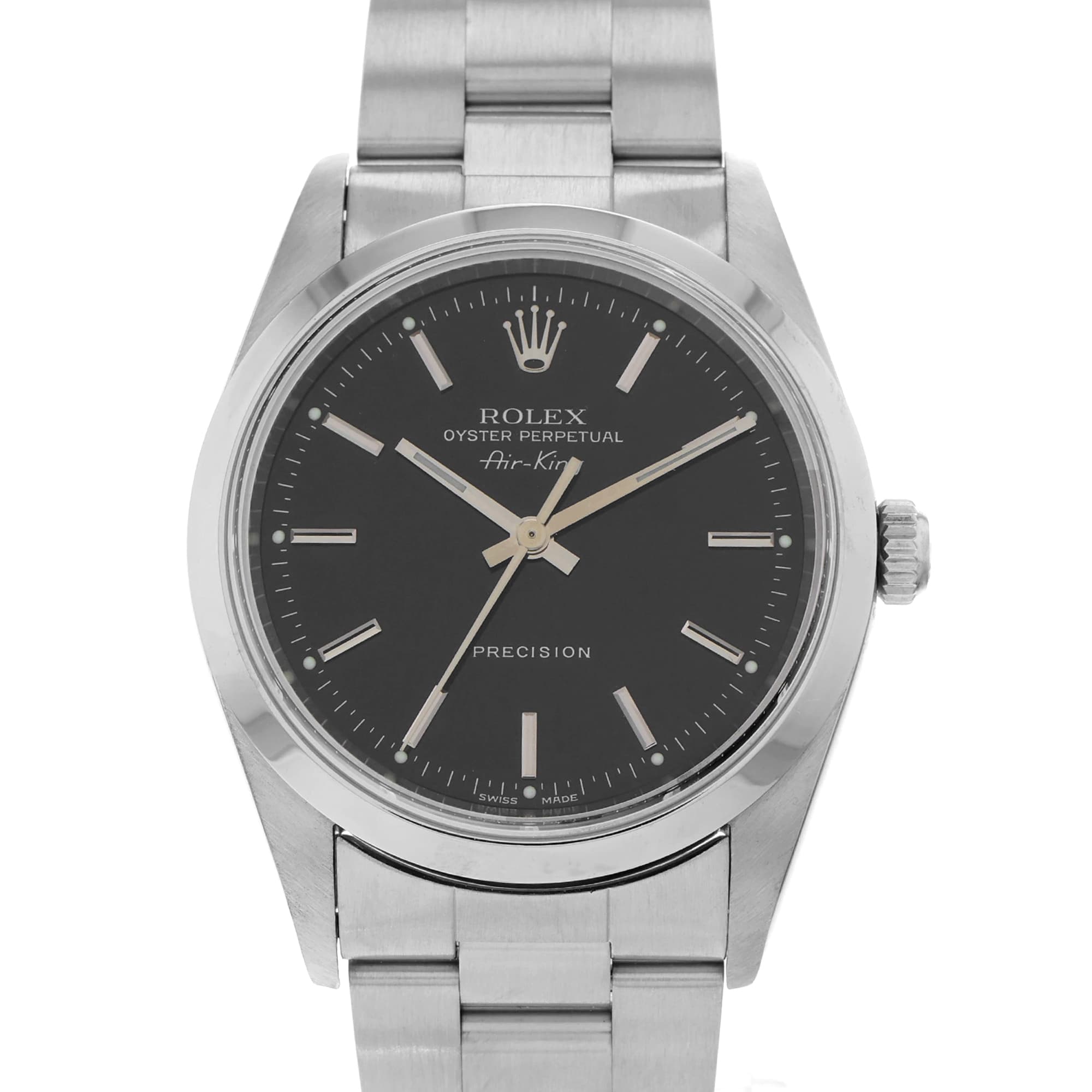 Rolex Air King 14000M Precision Black Stick Dial