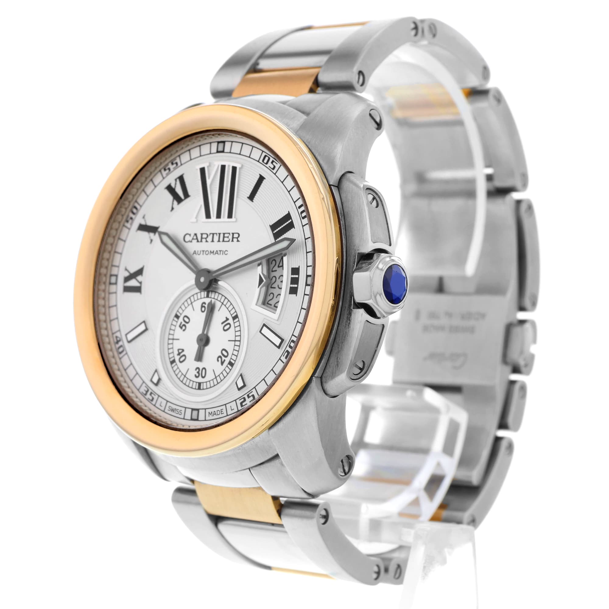 Cartier Calibre de Cartier W7100036 3389 Silver Dial Steel & 18K Rose Gold