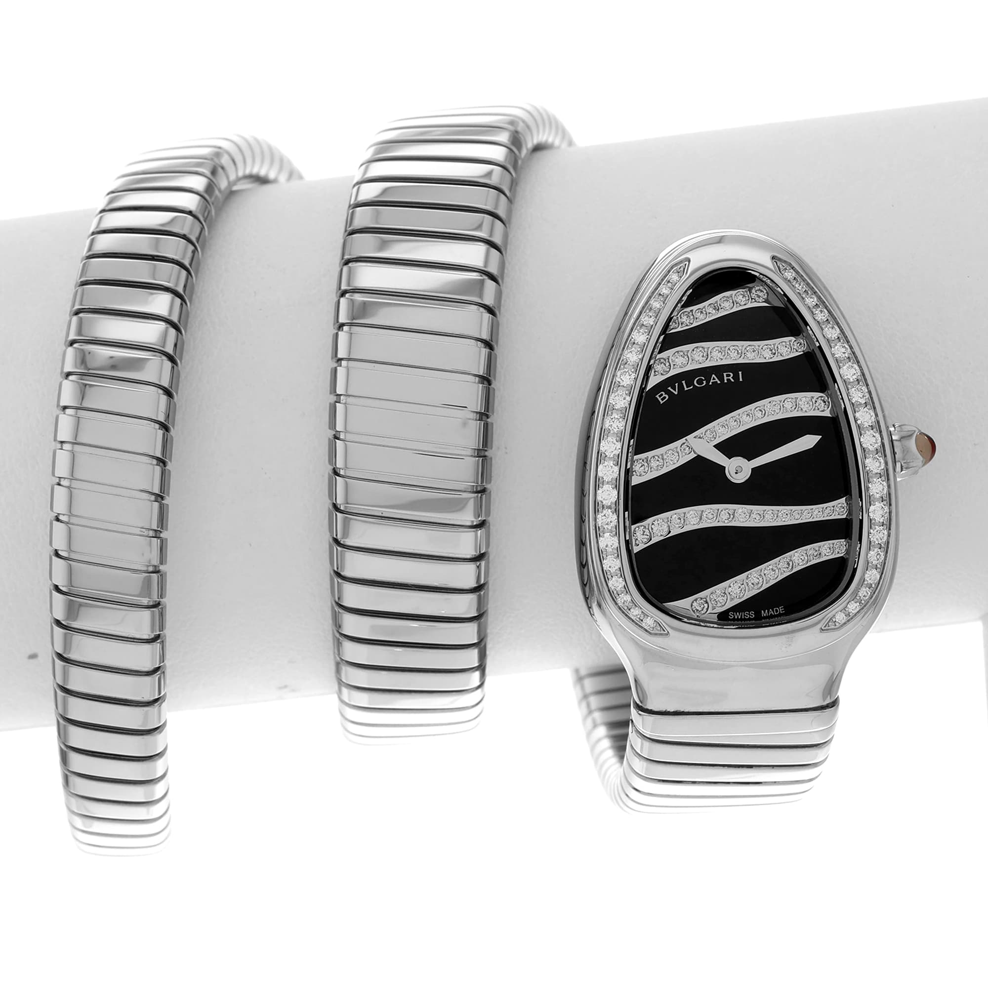 Bulgari Serpenti 102441.SP35BDSDS Factory Diamond Tubogas Serpenti 3 rows UNWORN