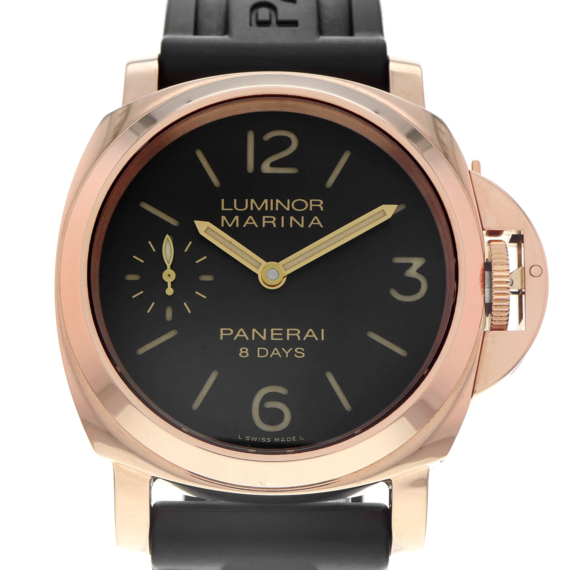 Panerai Luminor Marina 8 Days PAM00511 Black arabic manual wind 18K rose gold