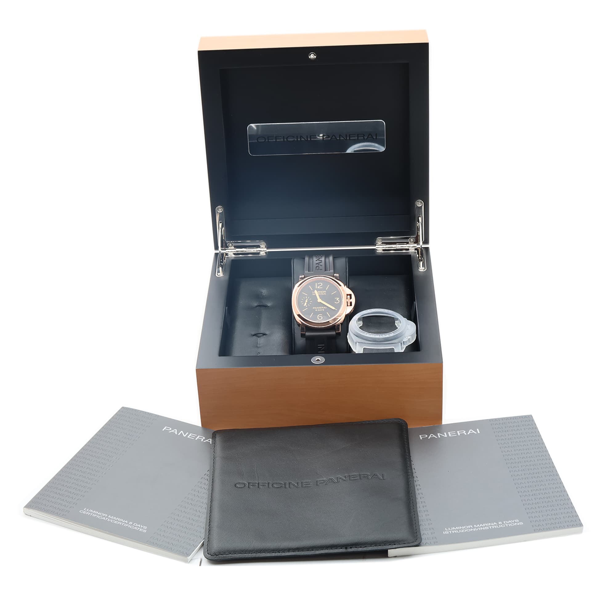 Panerai Luminor Marina 8 Days PAM00511 Black arabic manual wind 18K rose gold