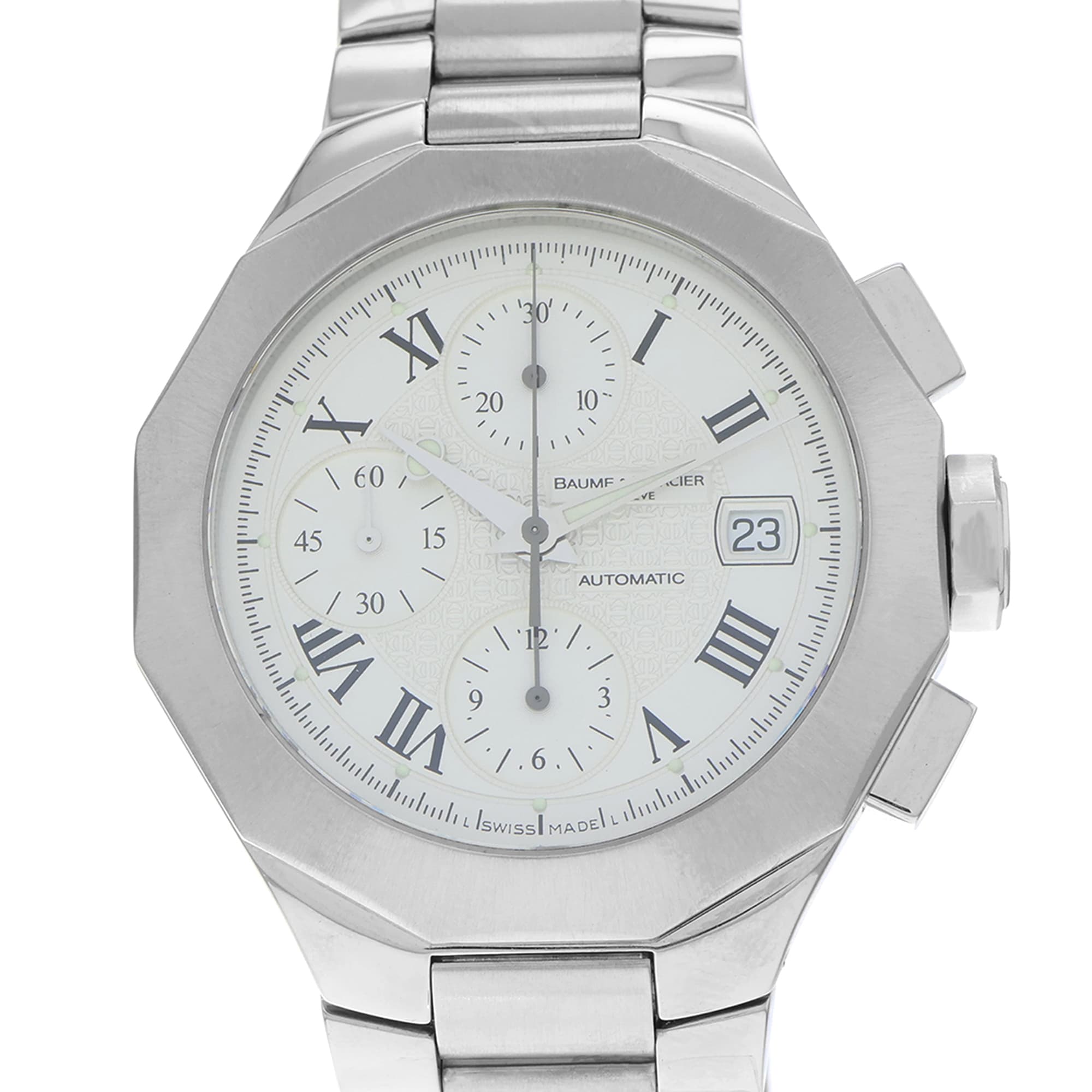 Baume & Mercier Riviera 8625 65539 White roman automatic chronograph dial steel