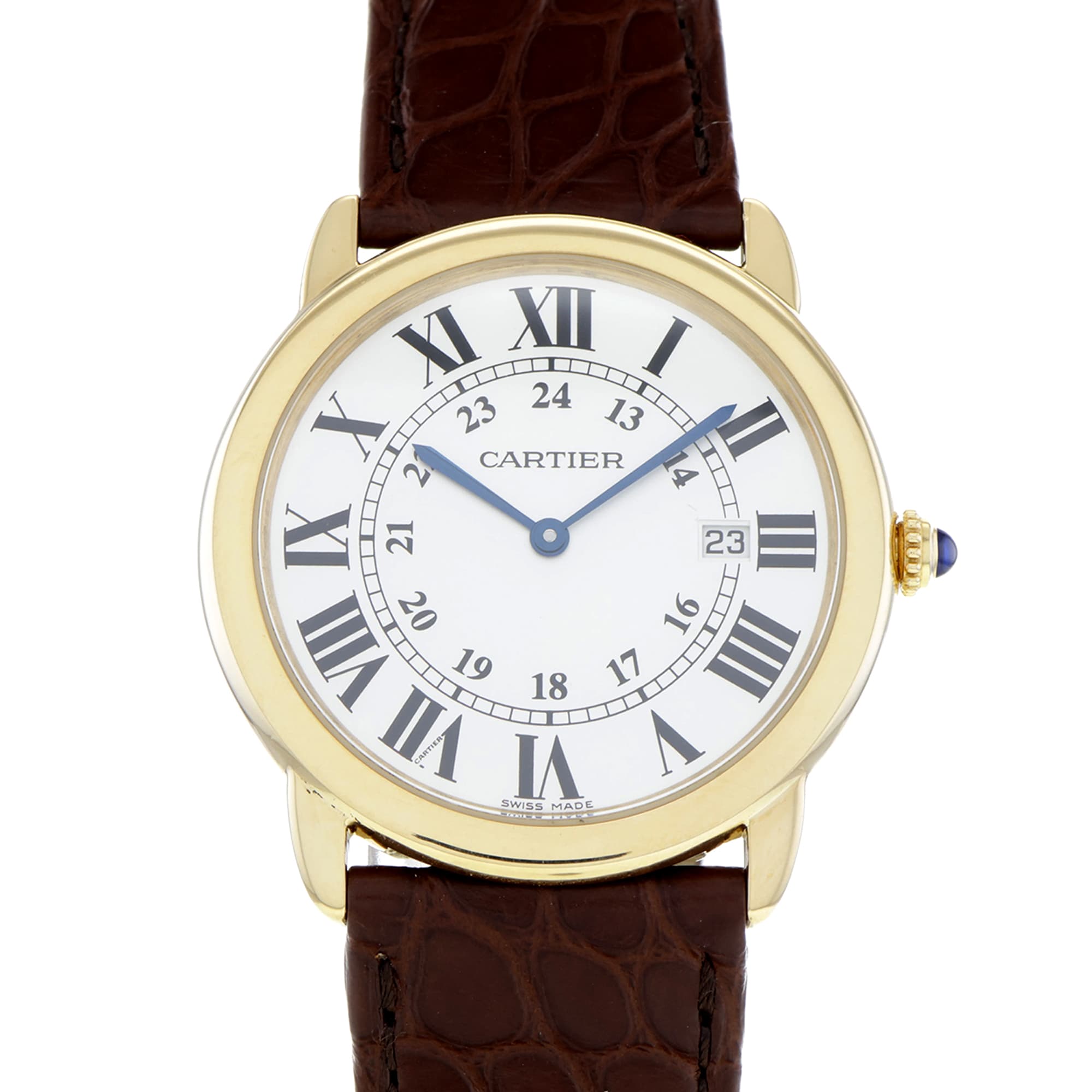 Cartier Ronde Solo W6700455 2988 36mm 18K yellow gold quartz generic leather strap