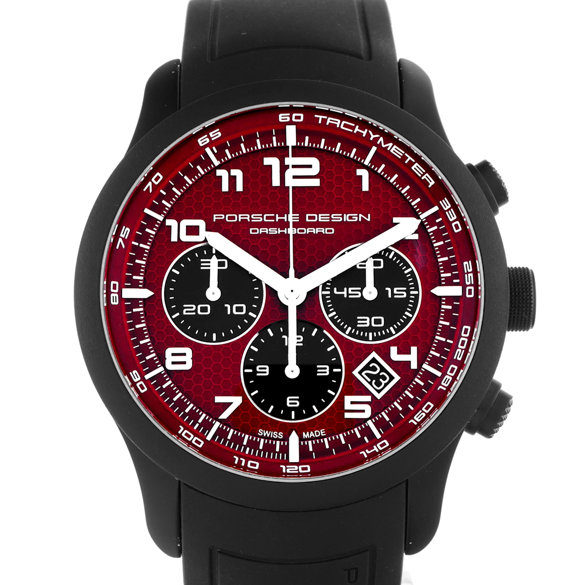Porsche Design Dashboard 6612.17.86 Rare red dial, PVD titanium chronograph