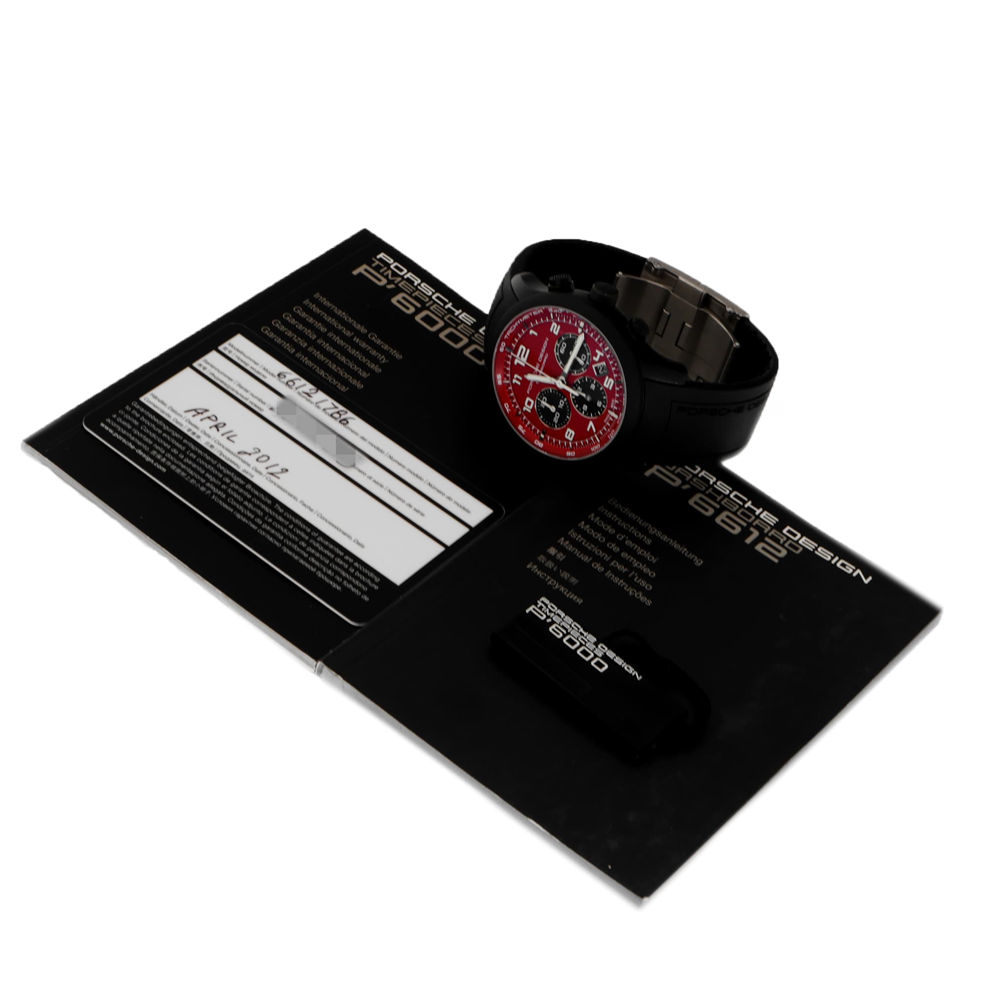 Porsche Design Dashboard 6612.17.86 Rare red dial, PVD titanium chronograph