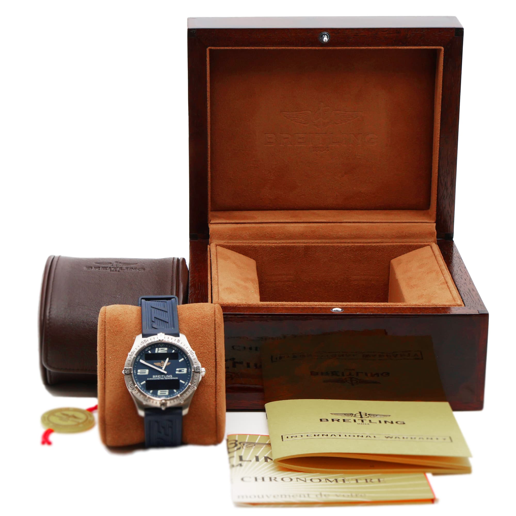 Breitling Aerospace J75362 40mm RARE COLLECTABLE 18K white gold box and papers