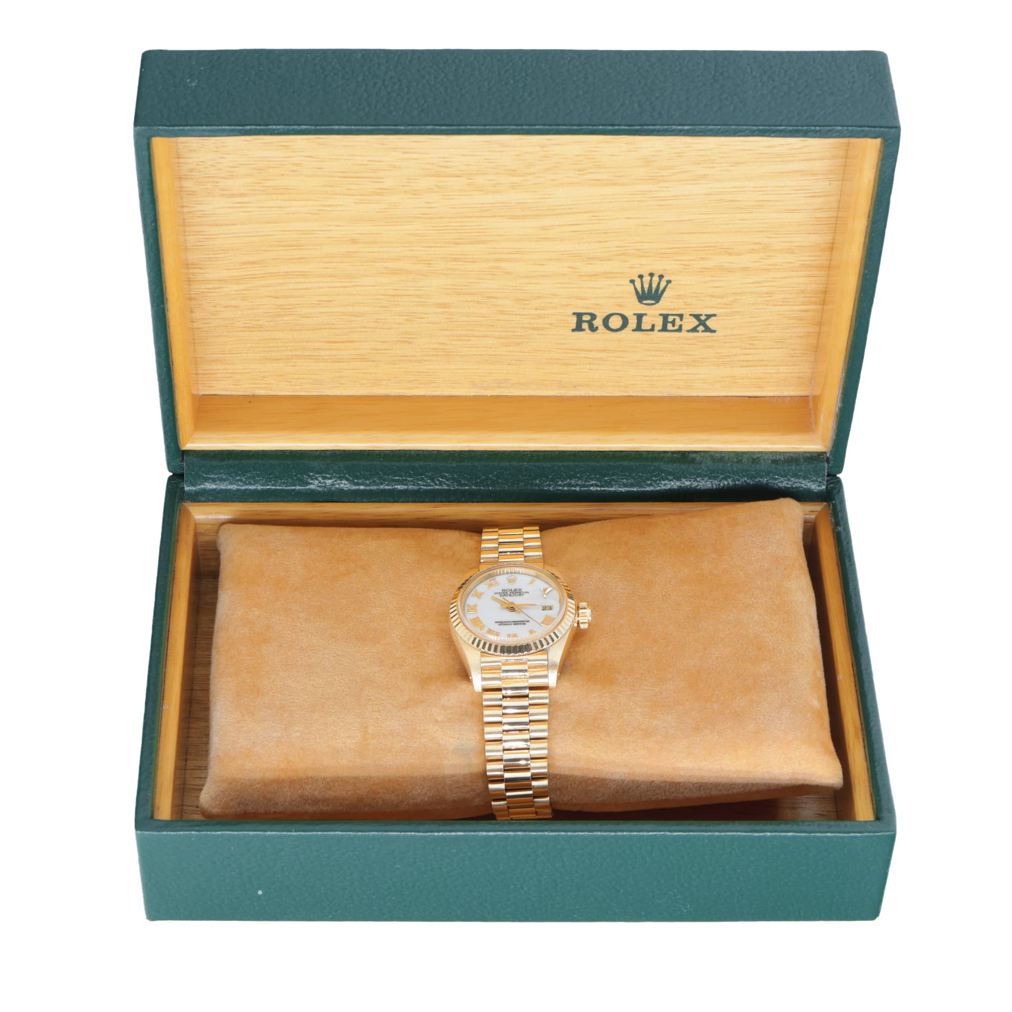 Rolex Datejust 26mm 6917 President bracelet white dial roman automatic date