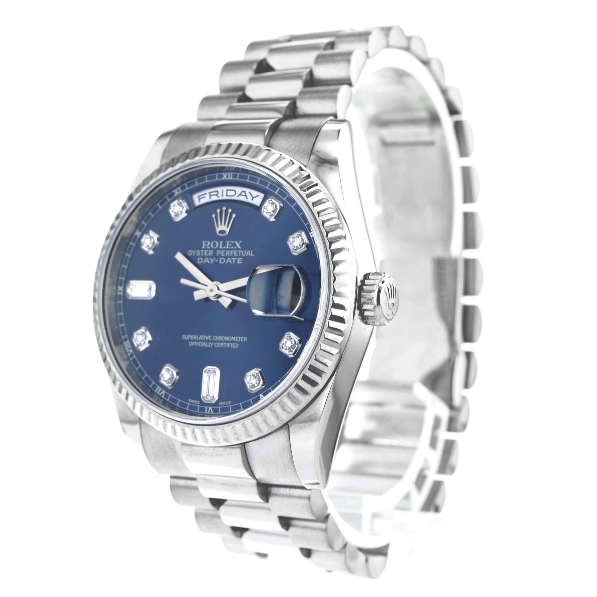 Rolex Day-Date 36mm 118239 Factory blue diamond dial presidential white gold
