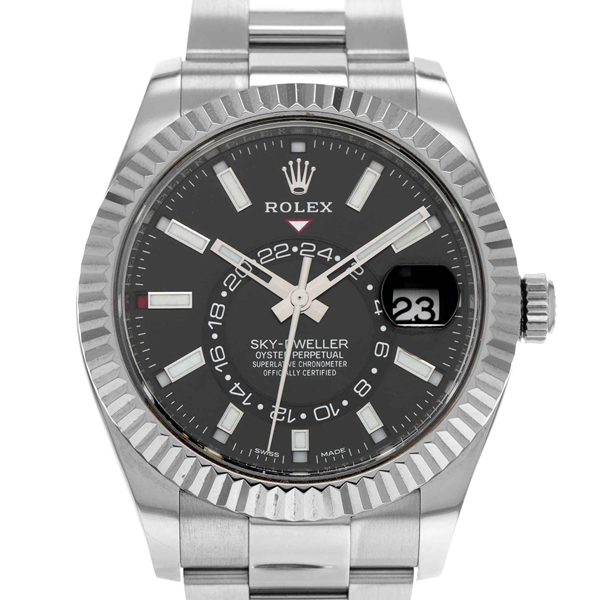 Rolex Sky Dweller 326934 18k White Gold case, annual calendar rotating bezel