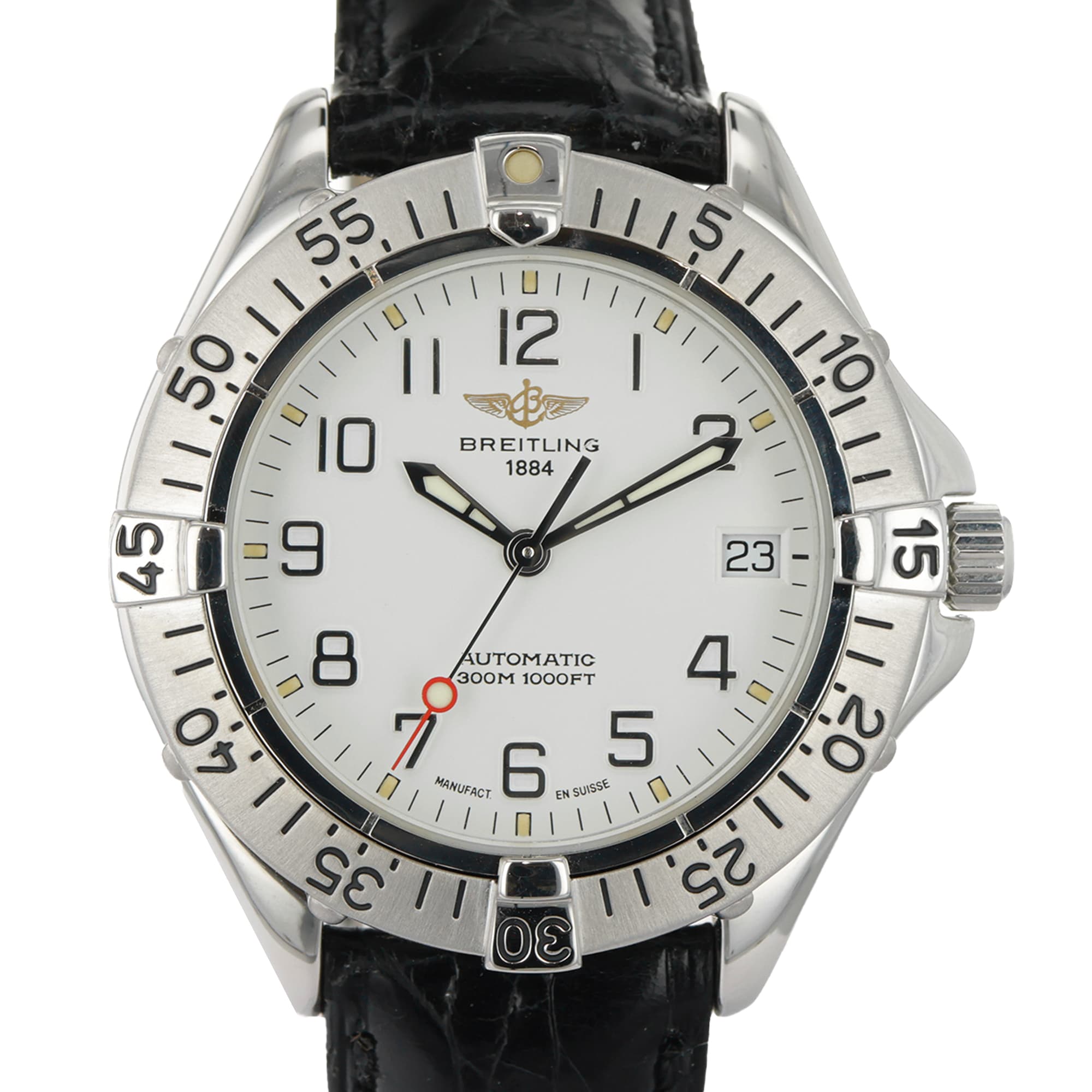 Breitling Colt Automatic A17035 38mm stainless steel date leather strap