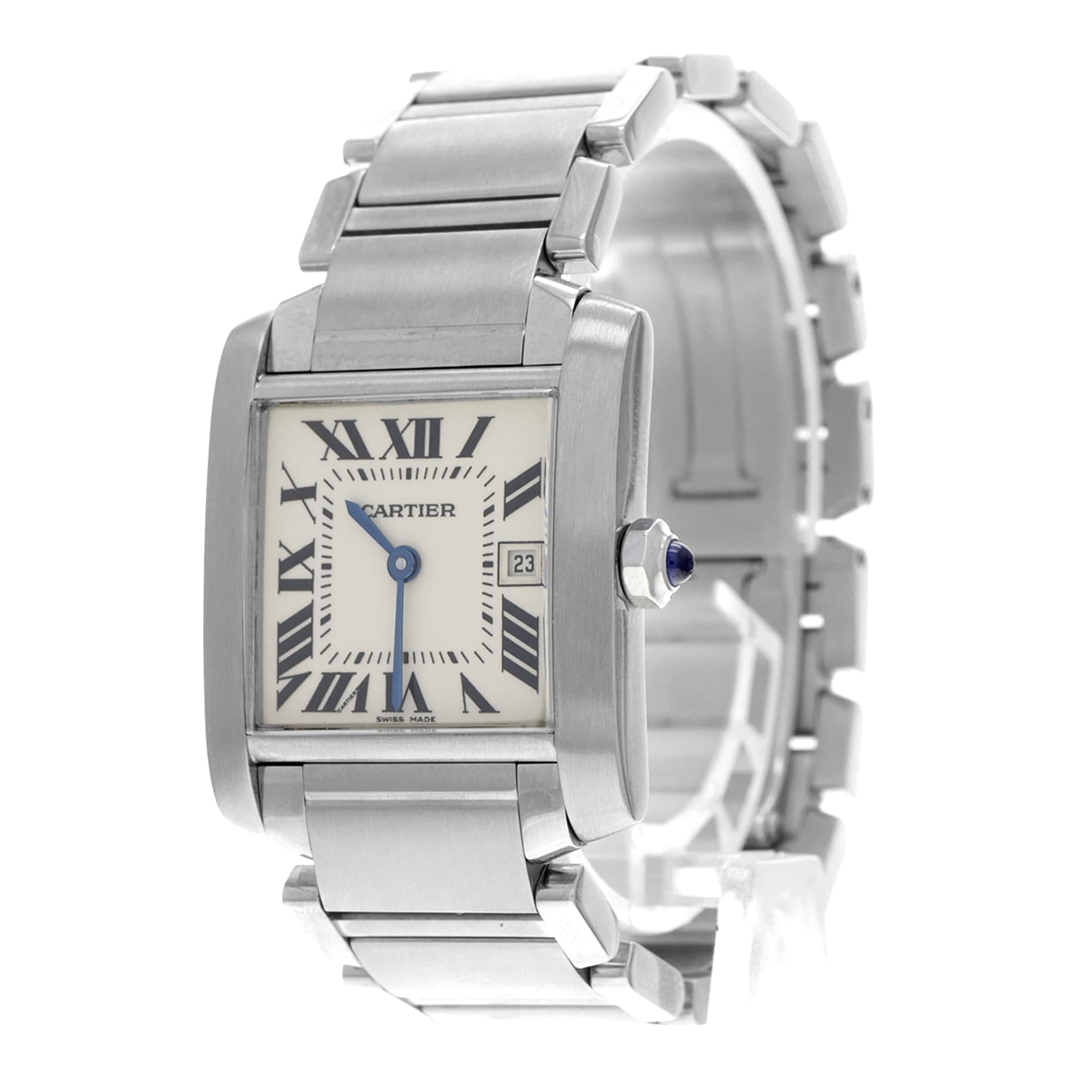 Cartier Tank Francaise 2465 White dial blue hands