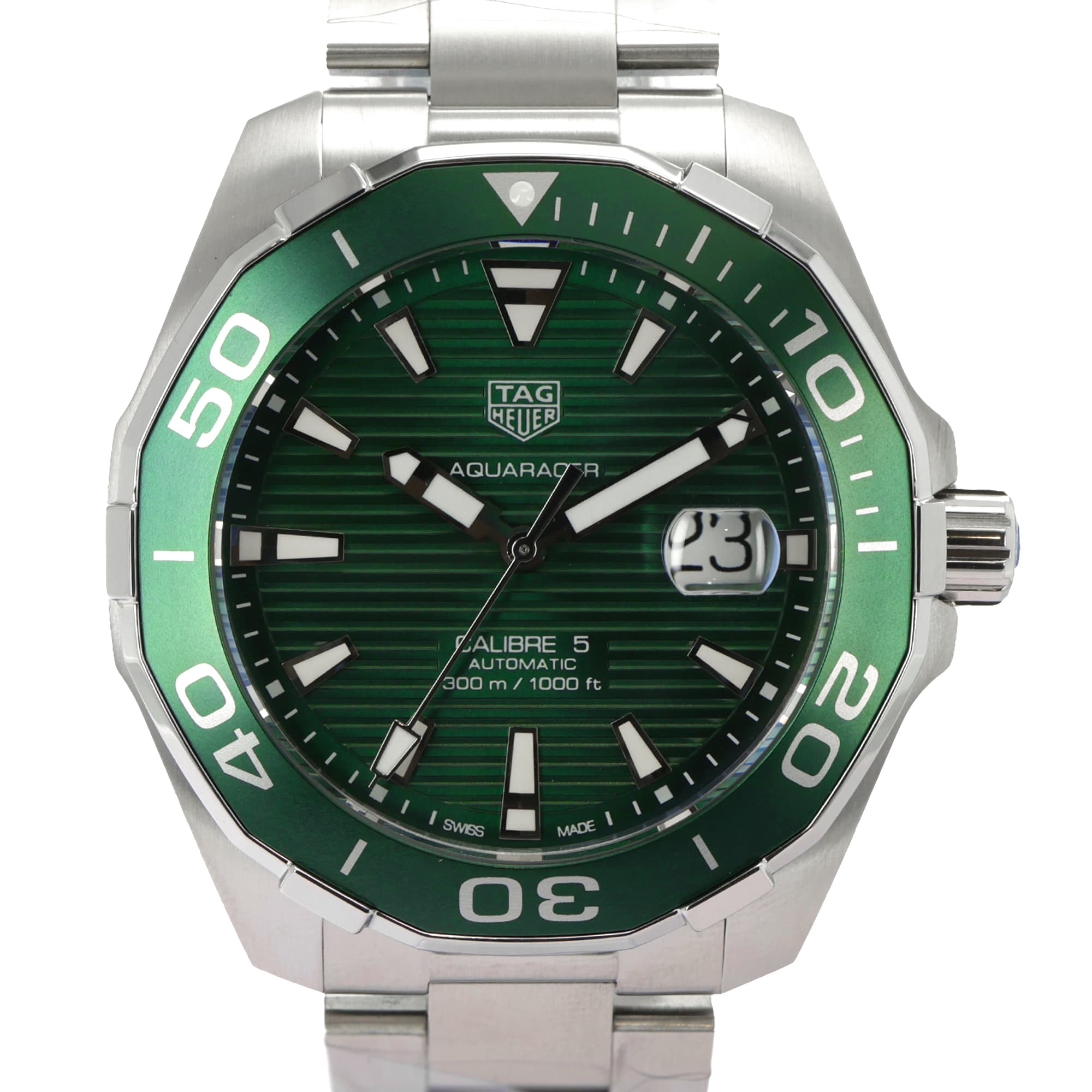 TAG Heuer Aquaracer 300M WAY201S.BA0927 43mm unworn Calibre 5 green dial 2022