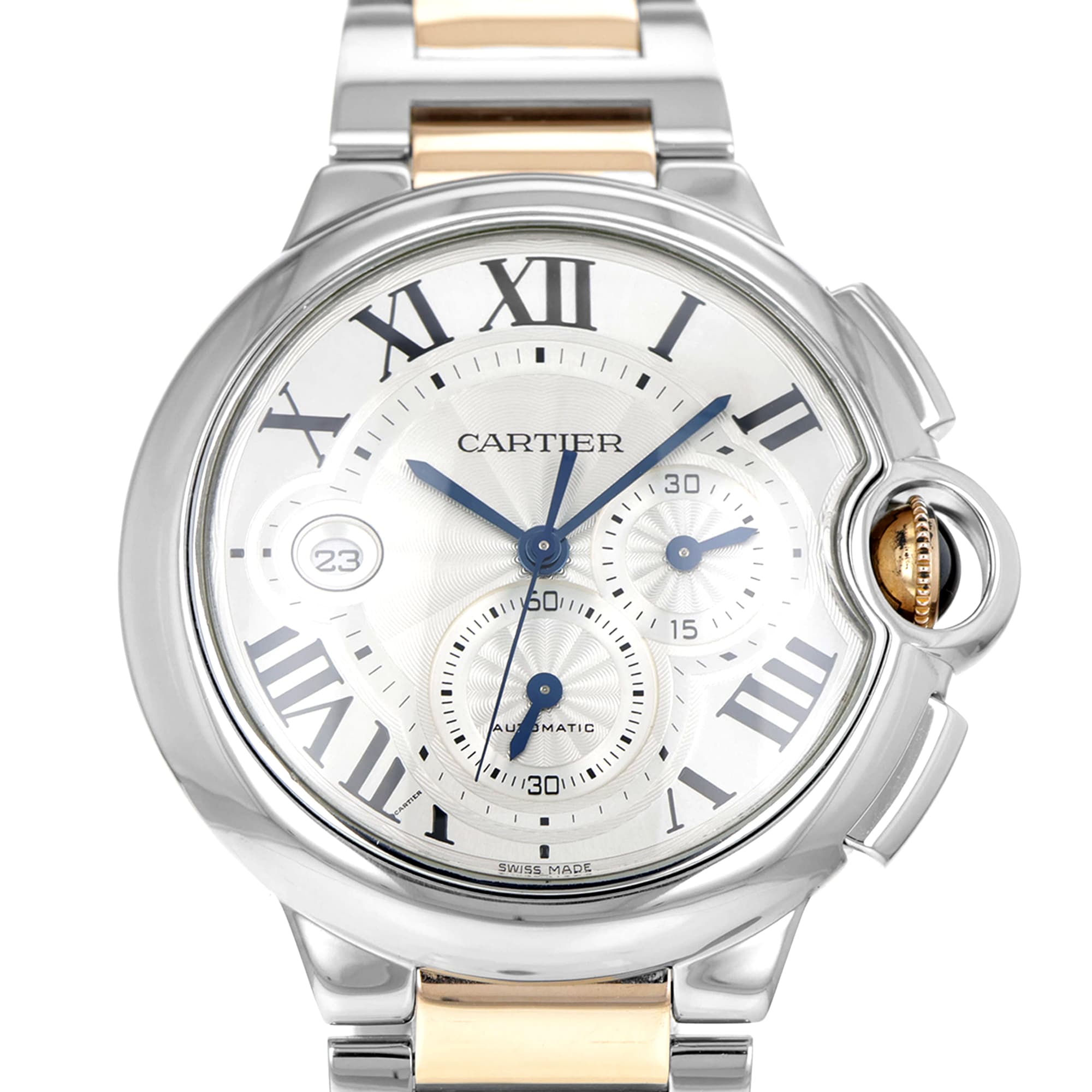 Cartier Ballon Bleu W6920063 18k Rose Gold & Steel chronograph