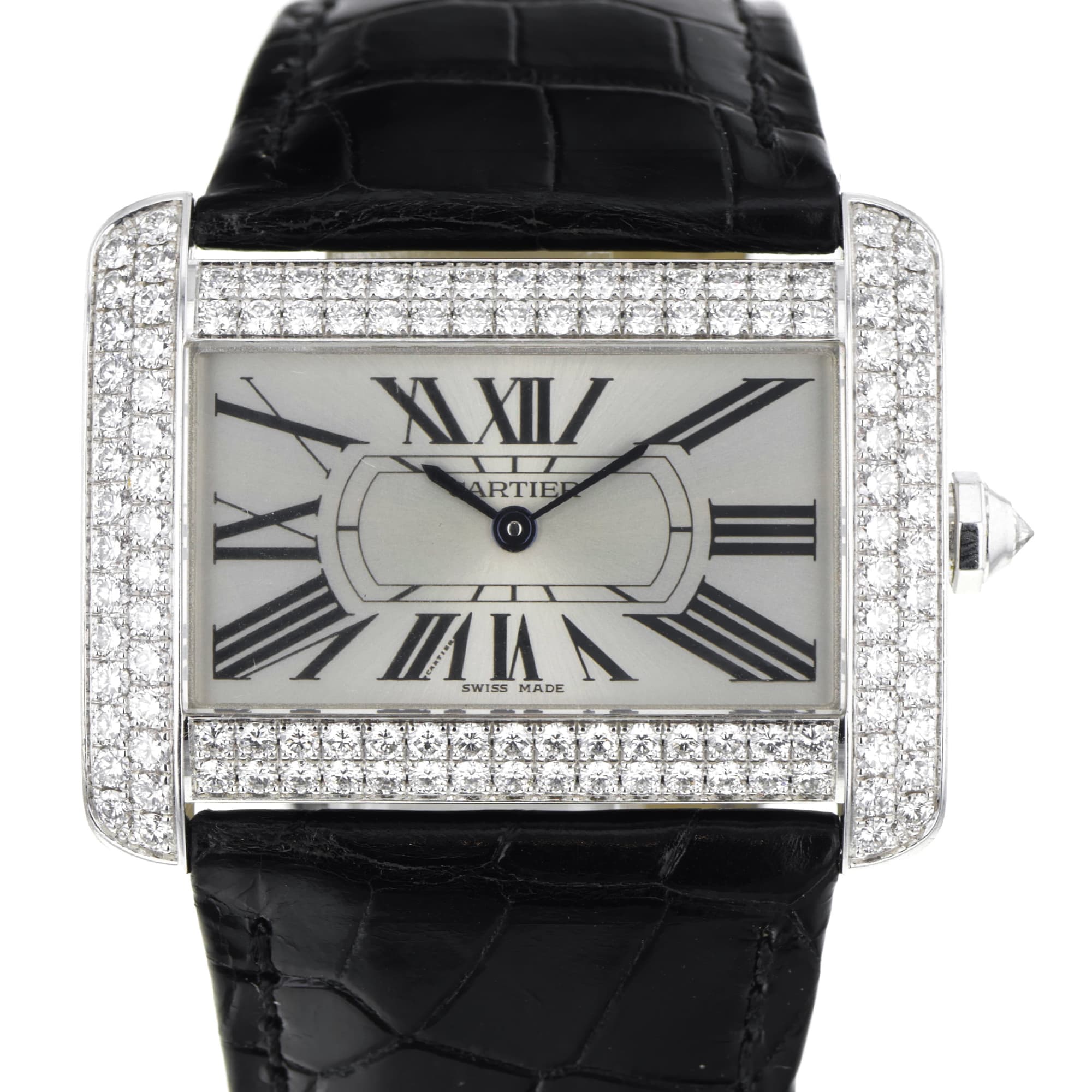 Cartier Tank Divan WA301356 2614 38 x 30 mm factory diamonds 18K white gold