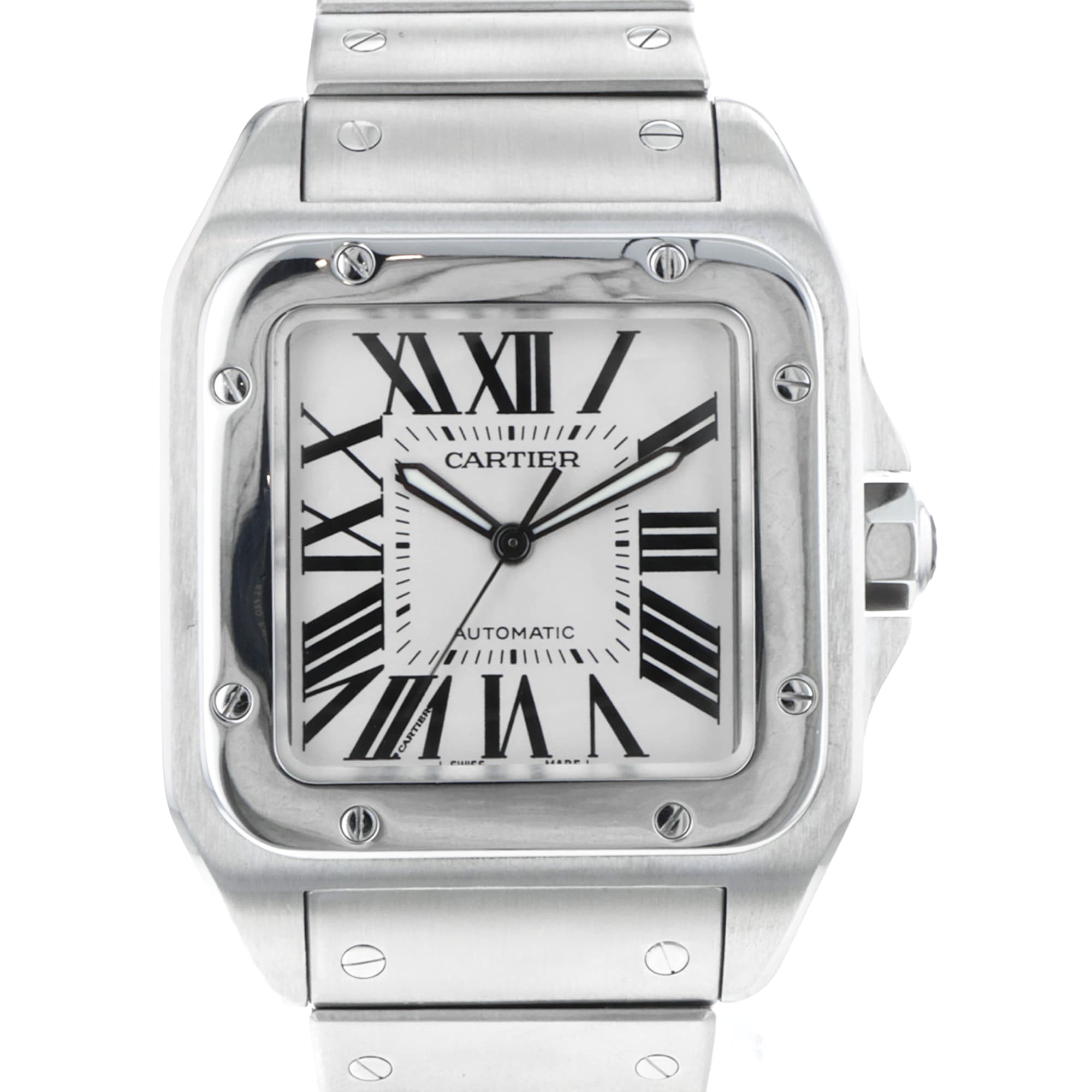 Cartier Santos 100 W200737G 2656 38mm rare Large automatic stainless steel bracelet