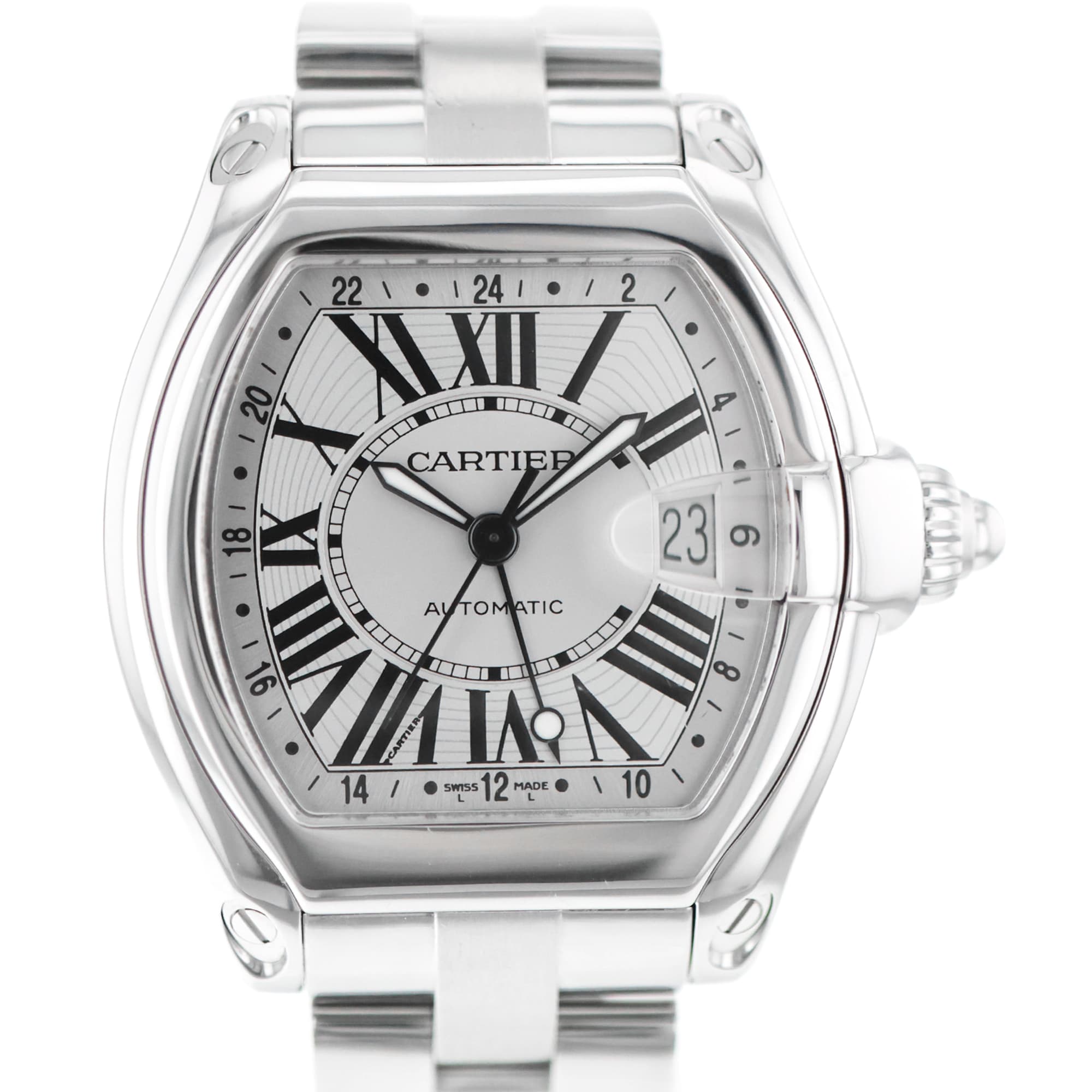 Cartier Roadster GMT W62032X6 2722 49 x 42 mm Automatic Stainless Steel