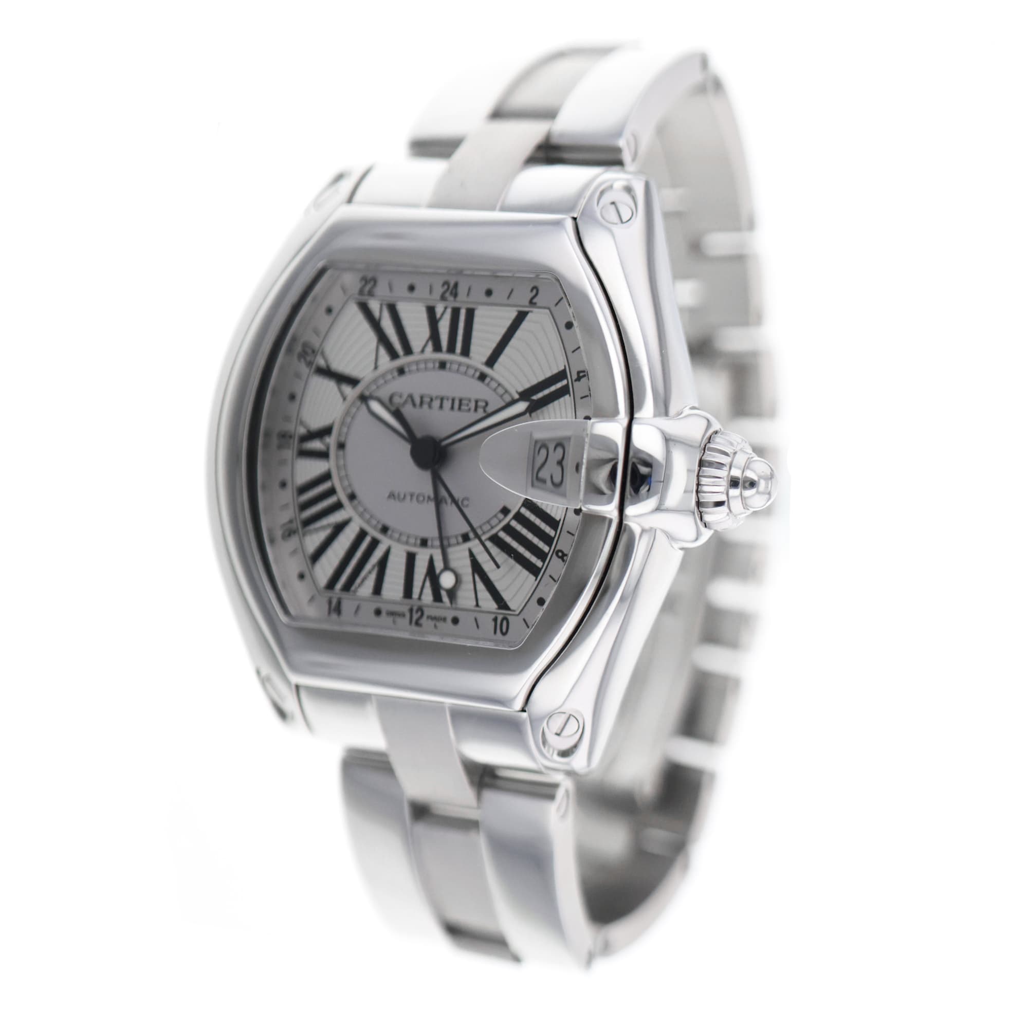 Cartier Roadster GMT W62032X6 2722 49 x 42 mm Automatic Stainless Steel